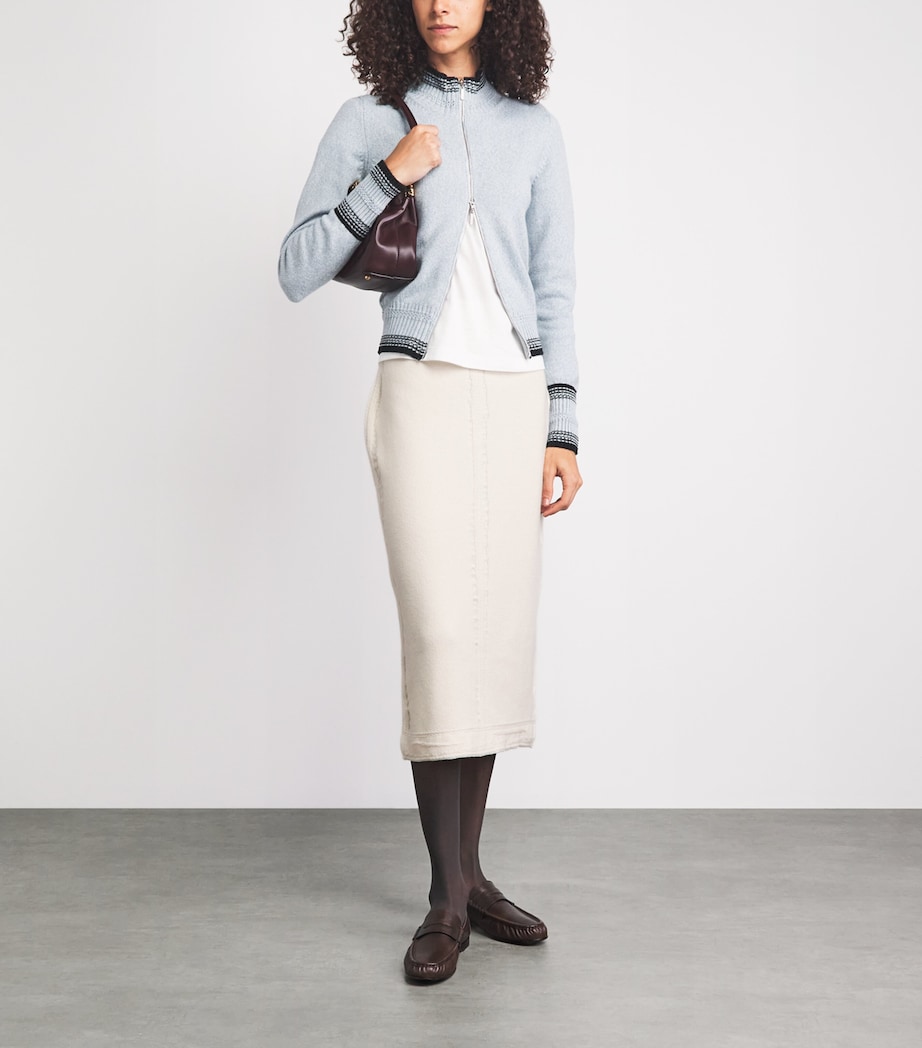 Barrie Womens Cashmere-Cotton Midi Skirt Bar Nvous/nvous Image 2