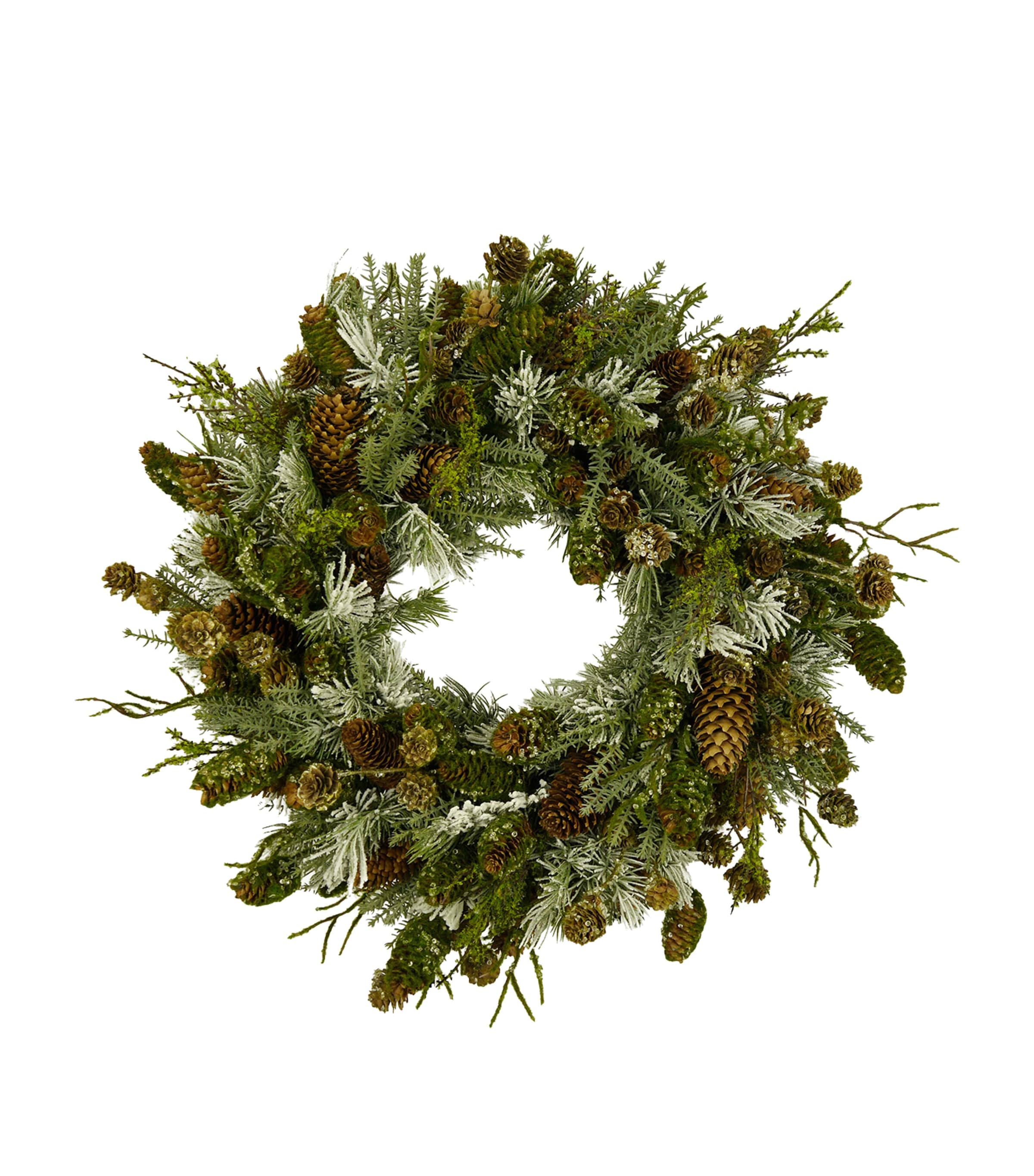 Edelpink & Goldgrün Snow Cones Wreath White/brown Image 1