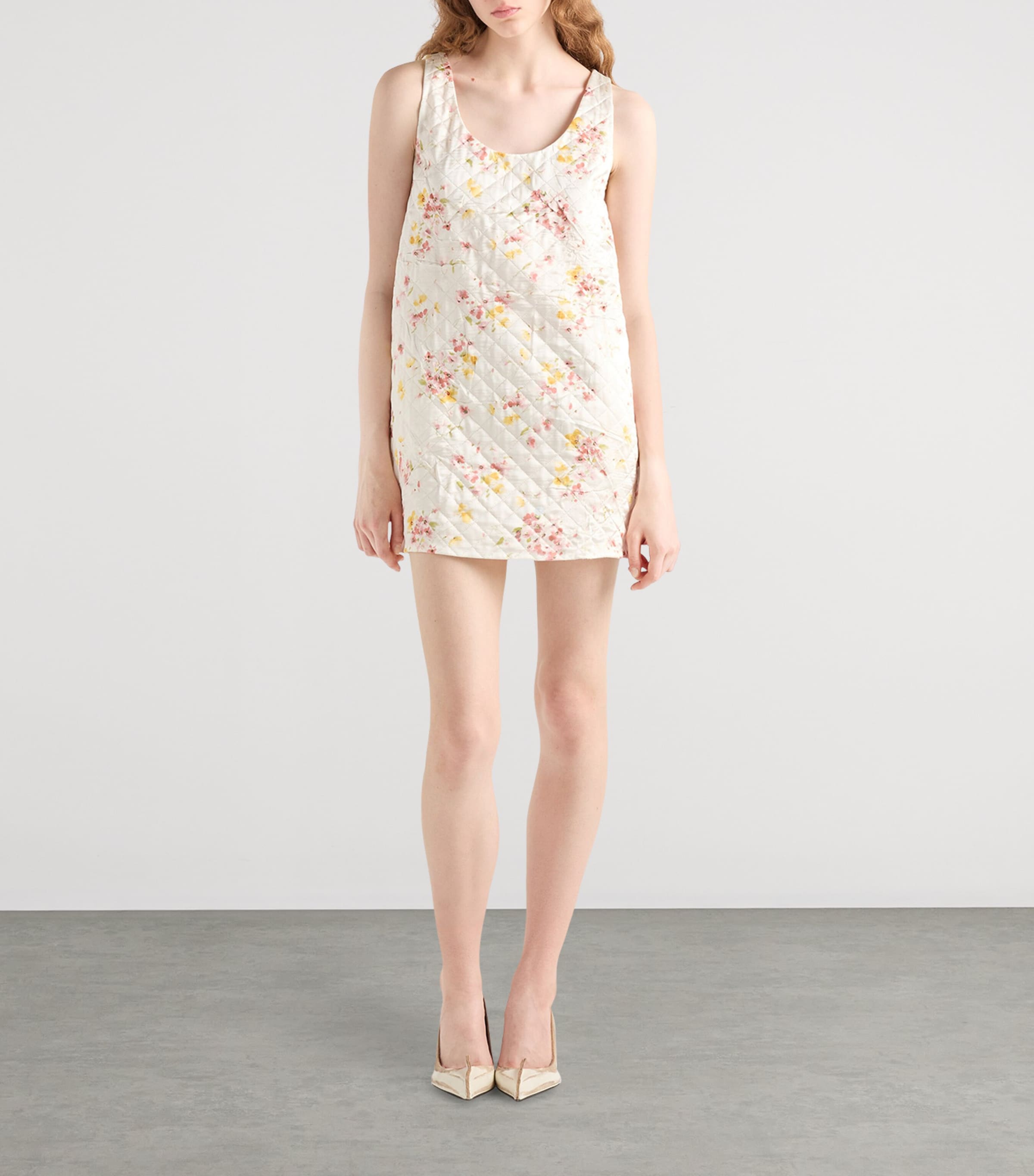 Quilted Satin Mini Dress F0638 Image 2