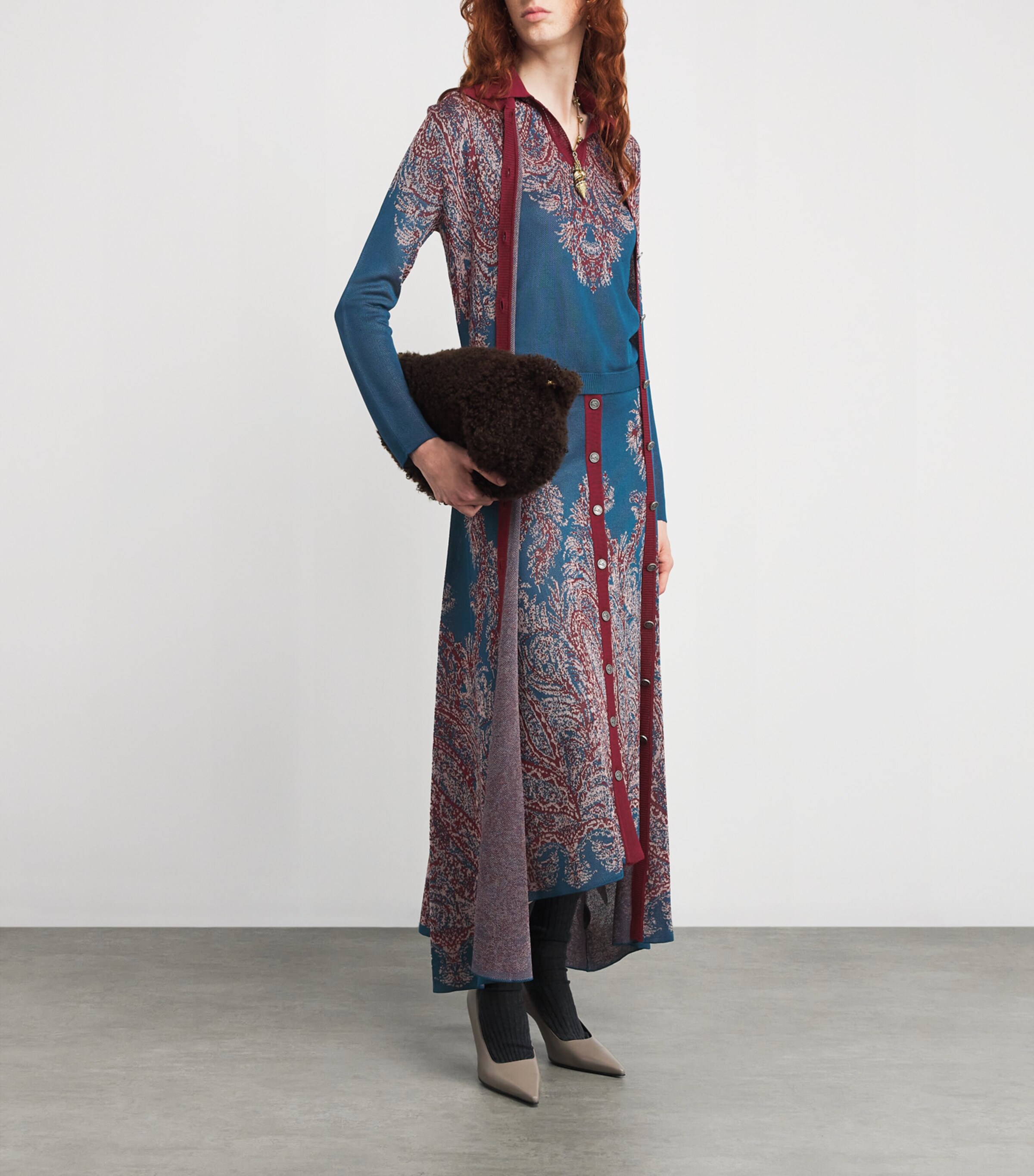 Etro Womens Jacquard Polo Sweater Image 3