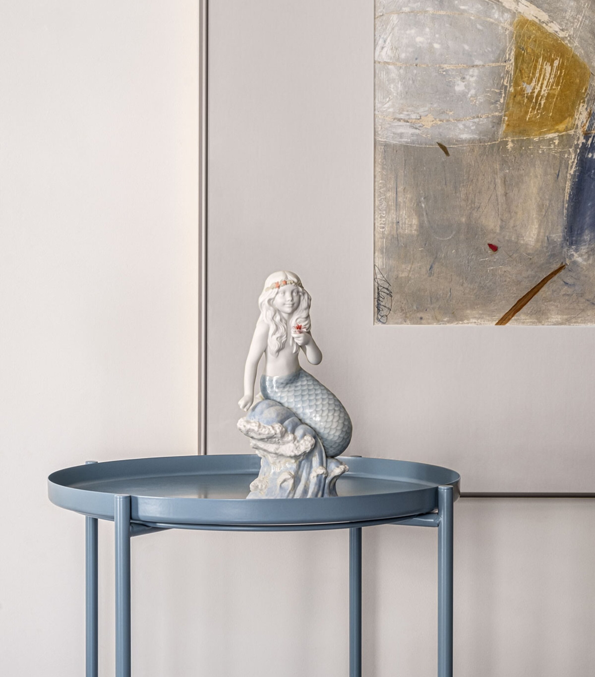 Lladró Porcelain Little Mermaid Figurine White & Blue Image 2