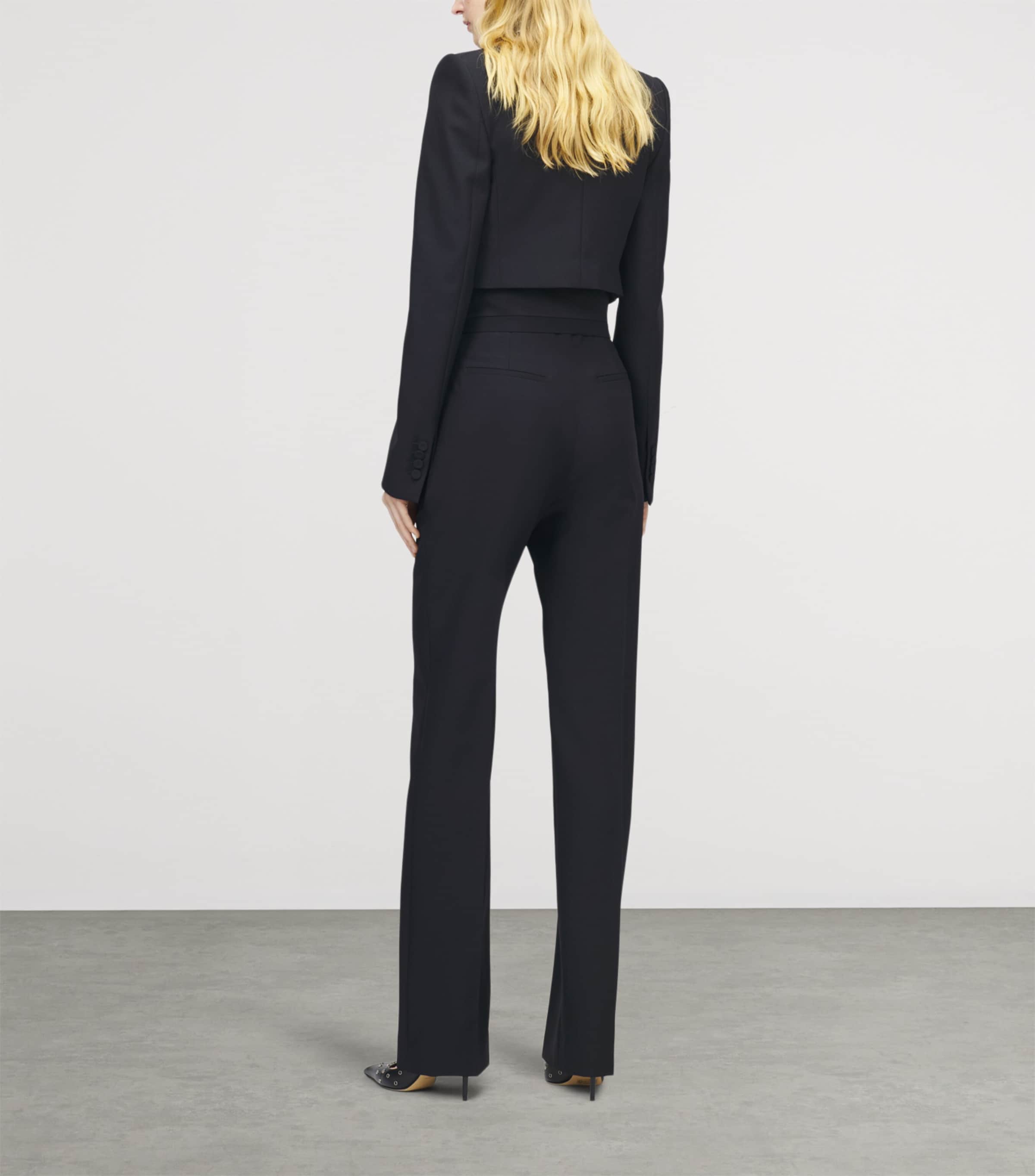 Wool Cropped Double Lapel Blazer 1000 Image 4