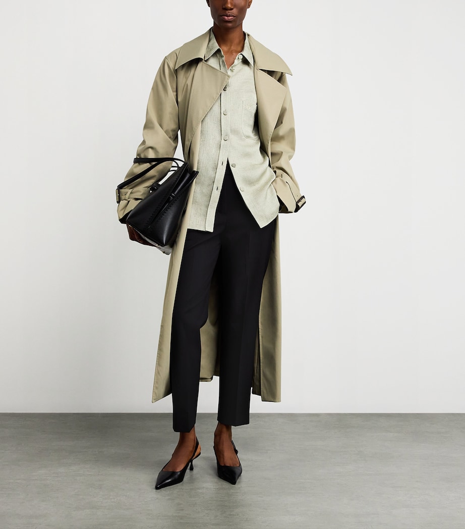 Gabardine Slim Trousers BLACK Image 2