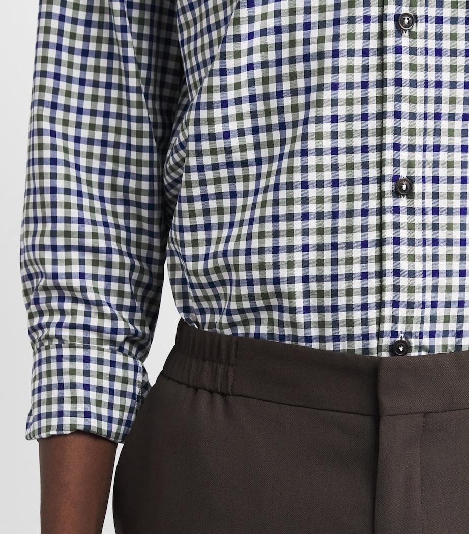 Purdey Mens Cotton Check Shirt Forest Green Image 3