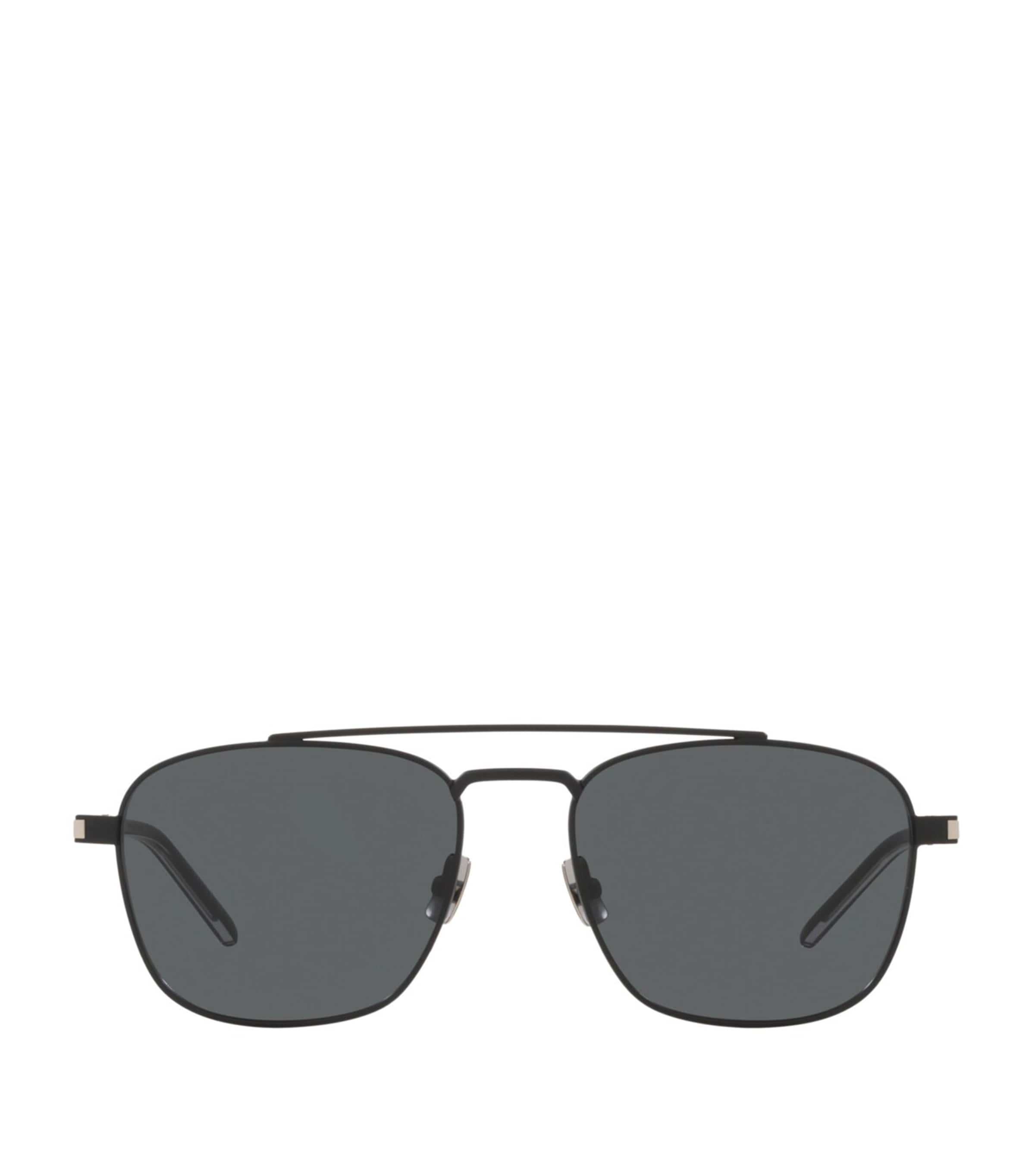 Saint Laurent Womens Ys000566 Sl 665 Pilot-frame Metal Sunglasses Black In Black