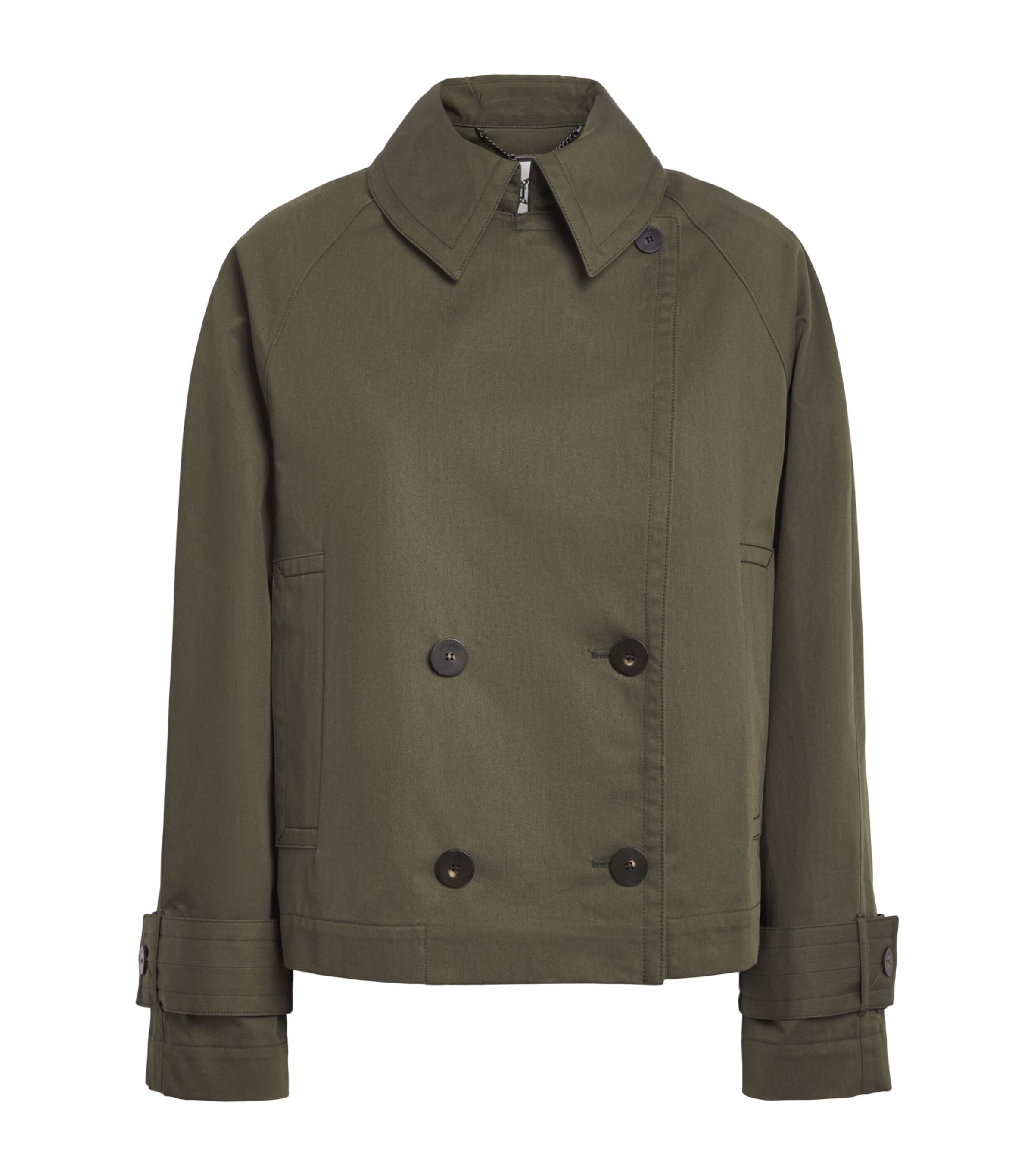 Joseph Womens Cotton Cropped Zago Trench Coat Palm Leaf Image 1