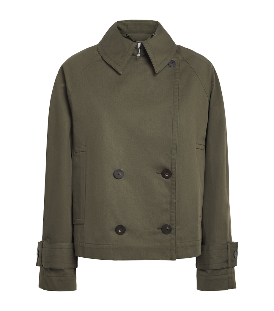 Joseph Womens Cotton Cropped Zago Trench Coat Palm Leaf Image 1