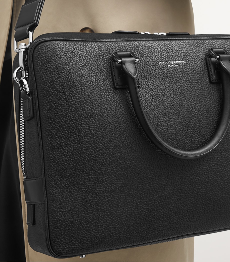Leather Mount Street Briefcase Bag BLACK Image 2