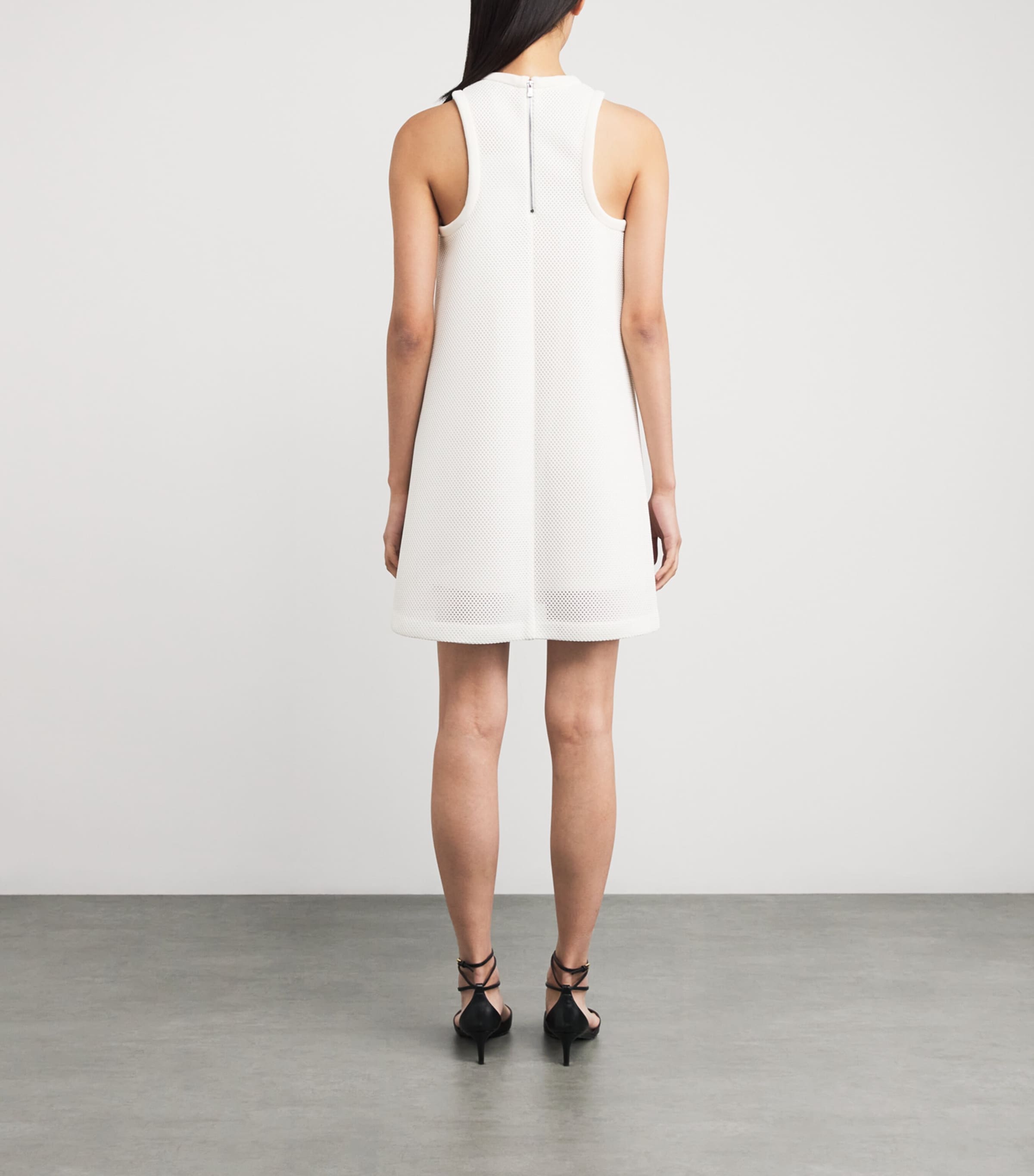 Mesh Jersey Mini Dress WHITE Image 3
