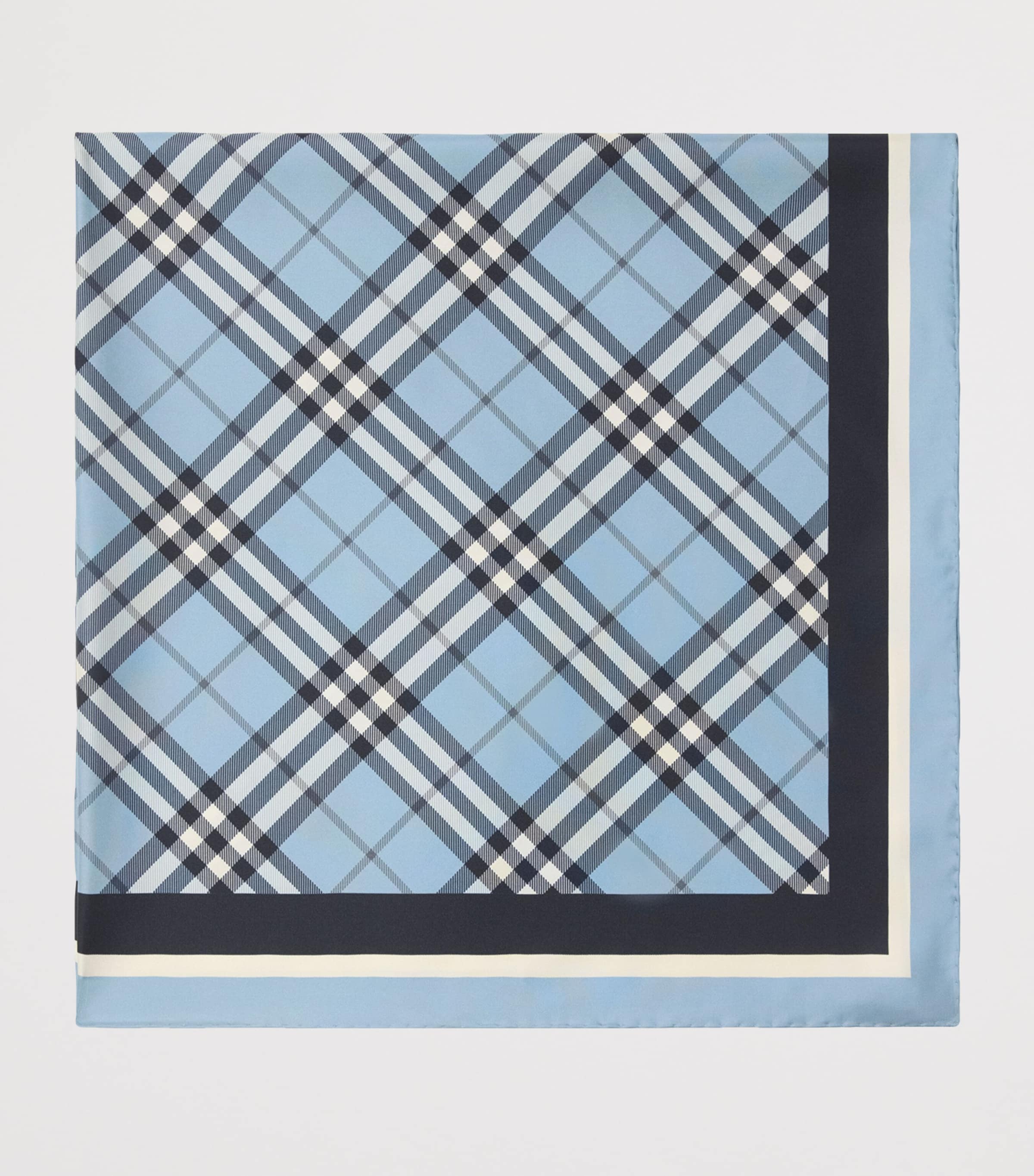 Burberry Silk Check Scarf Bank Blue Image 4