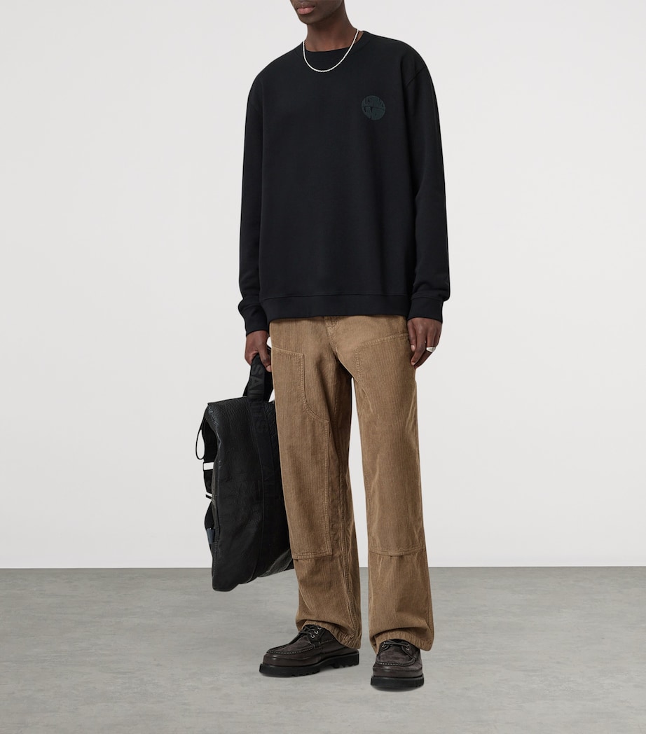 Organic Cotton Waved Sweatshirt JET BLACK Image 2