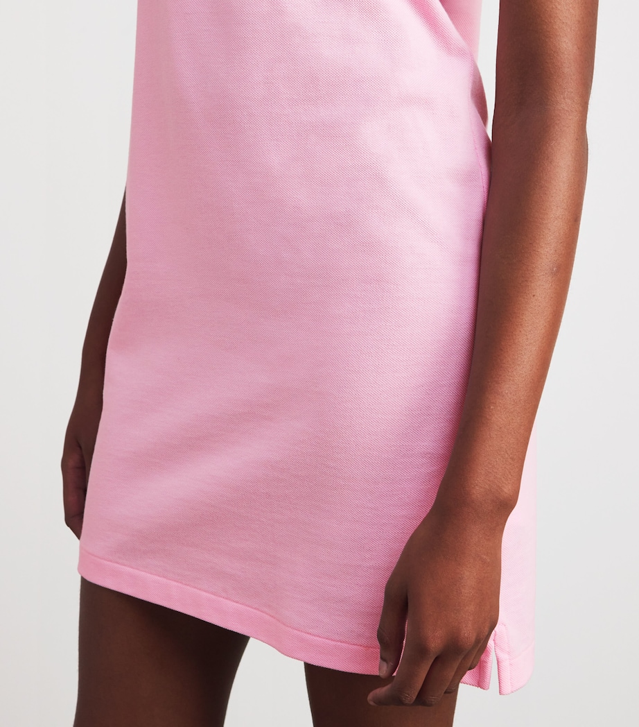 Cotton Mesh Polo Dress PINK Image 7