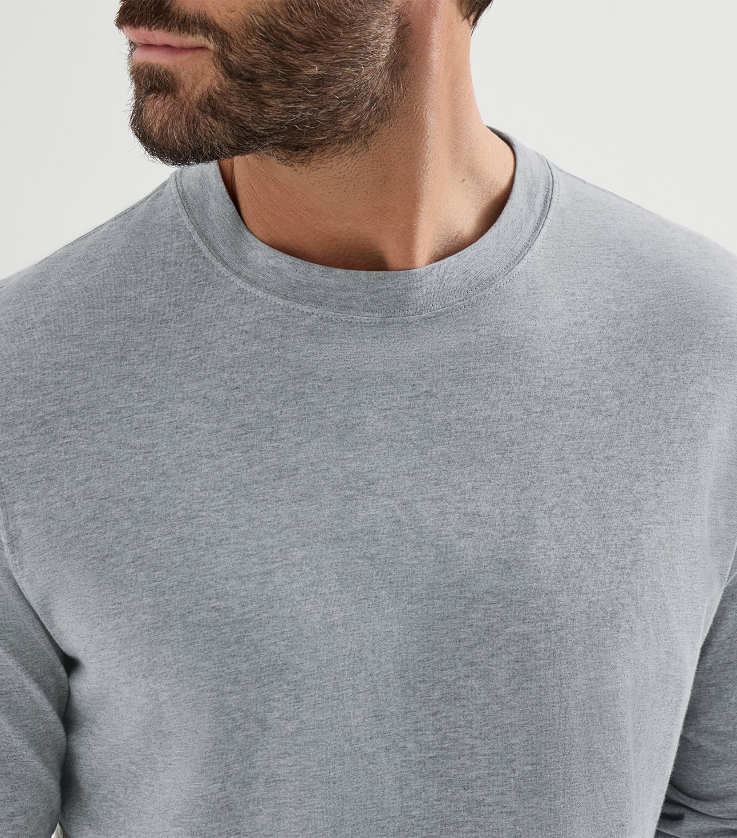 Brunello Cucinelli Mens Cotton Long-Sleeve T-Shirt Grey Image 6