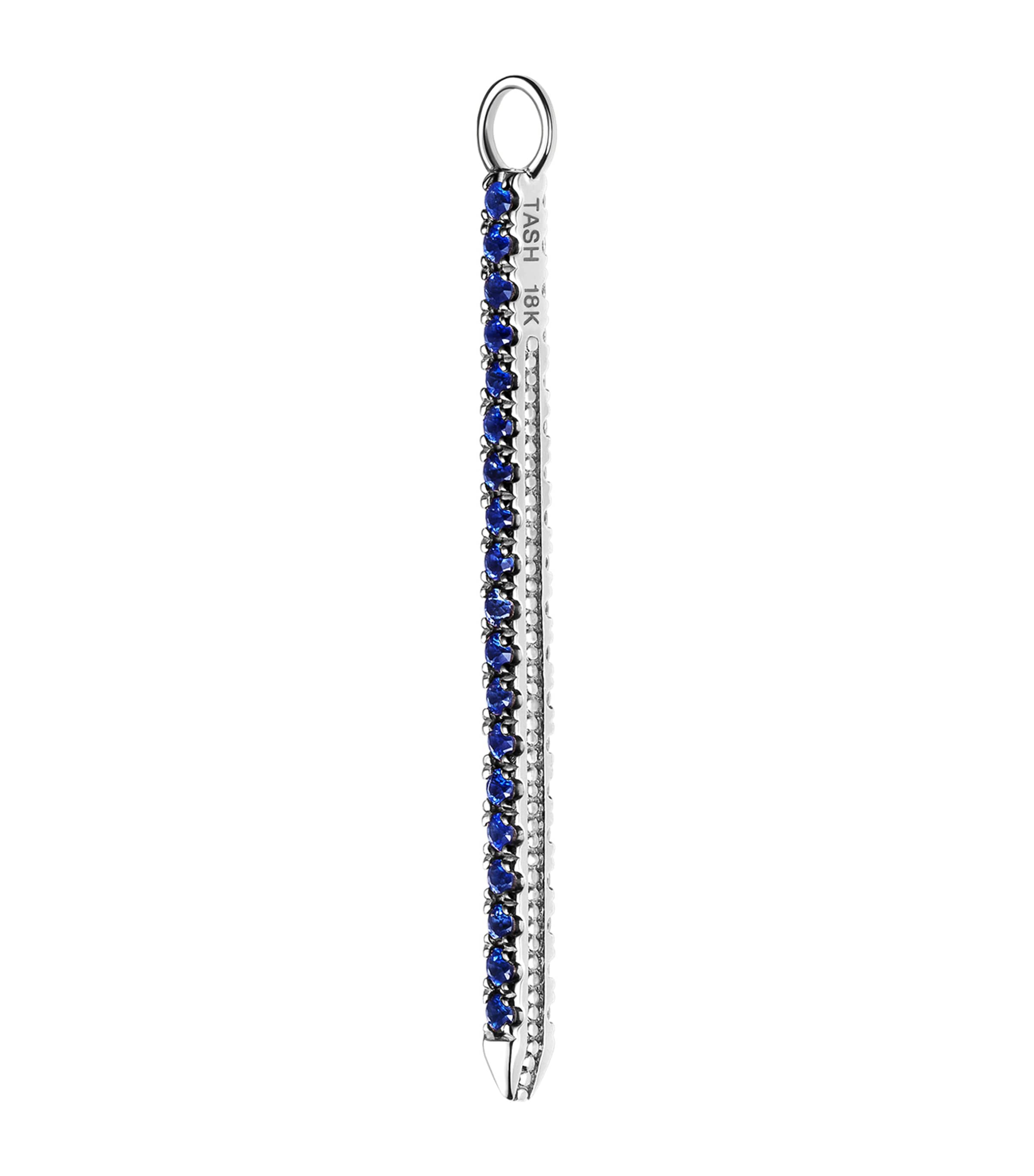 Maria Tash Diamond And Sapphire Eternity Bar Earring Charm In White