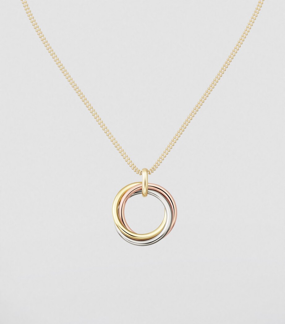 Mixed Gold and Diamond Trinity Necklace MIXED GOLD Image 5