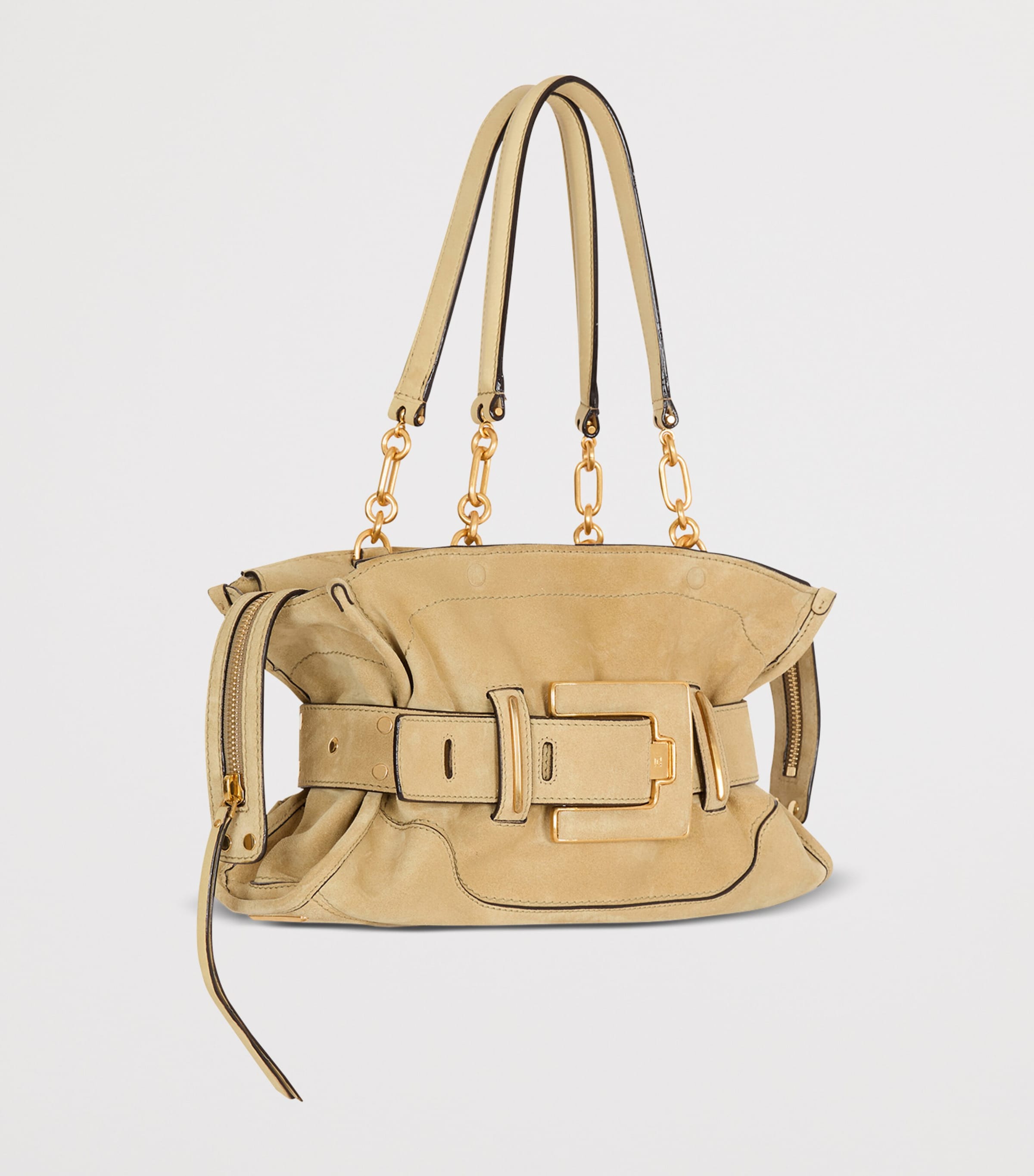 Small Suede Anthem Shoulder Bag 8BW 8BW BEIGE Image 3