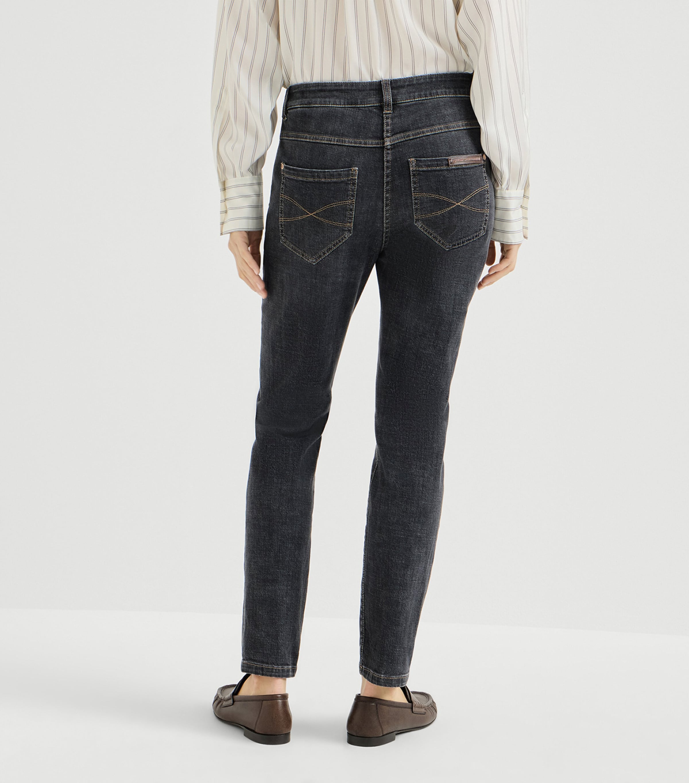 Brunello Cucinelli Womens Stretch-Denim Slim Jeans Image 5