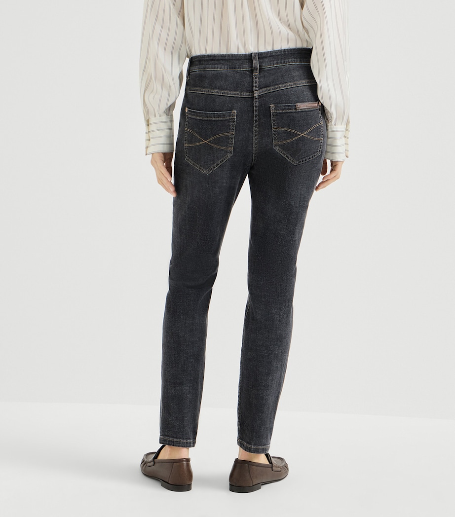 Brunello Cucinelli Womens Stretch-Denim Slim Jeans Image 5