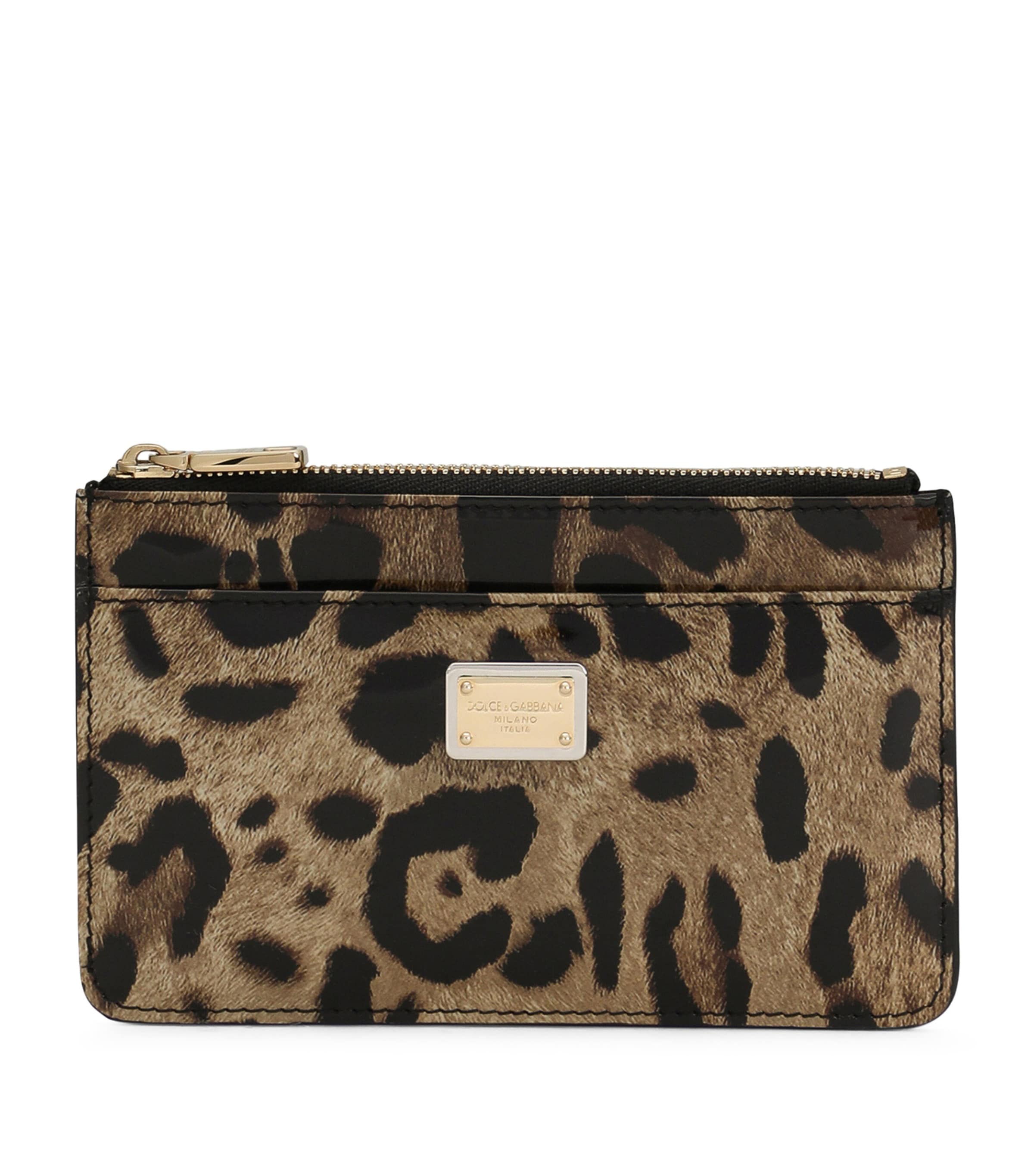 Shop Dolce & Gabbana Leather Leopard Print Card Holder