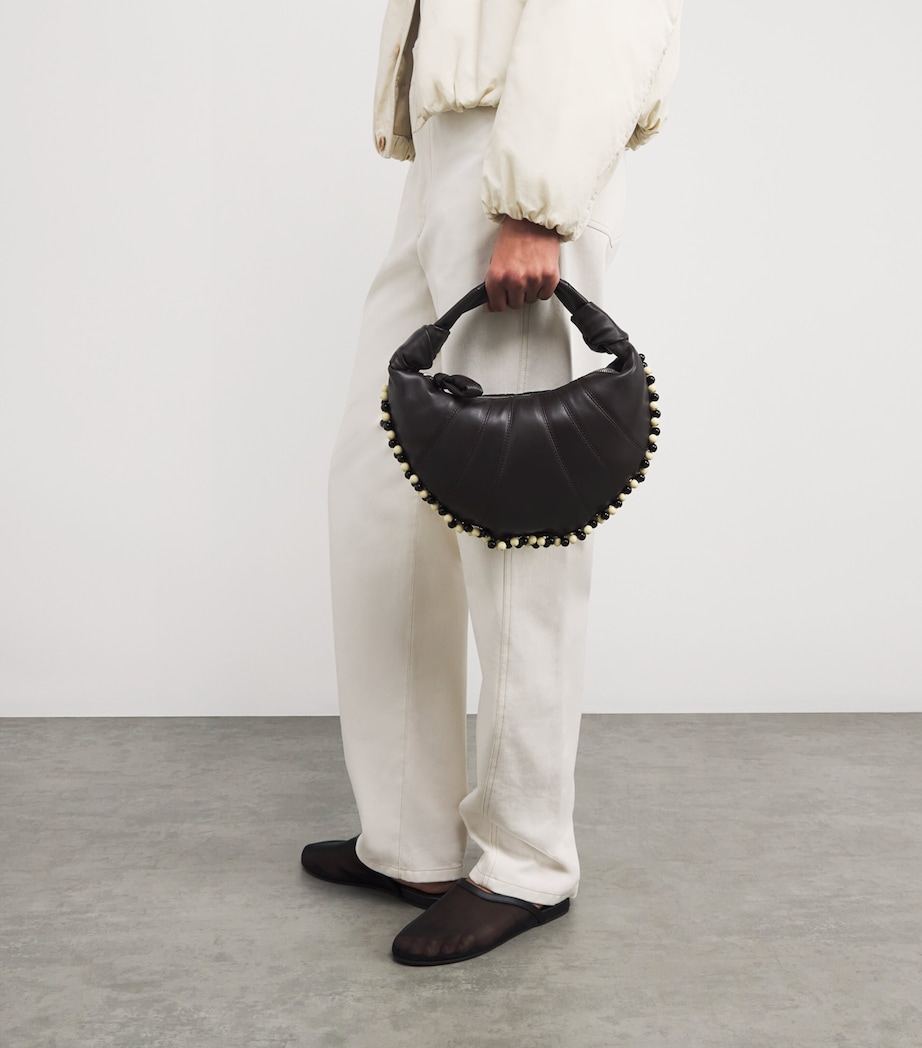 Mini Lambskin Fortune Croissant Shoulder Bag BR490DARK CHOCOLATE Image 4