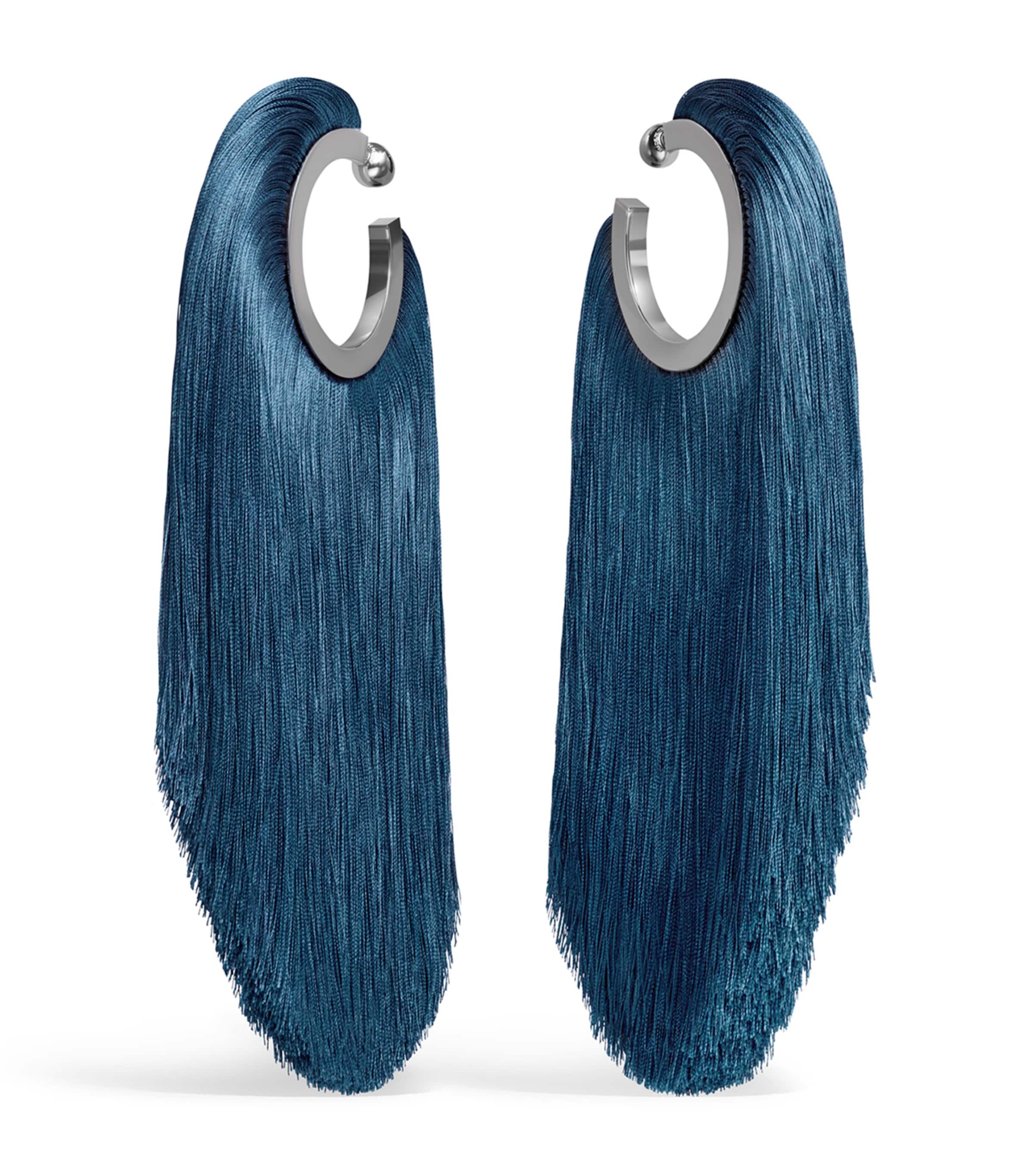 Alaïa Fringe Pendant Hoop Earrings Orage Image 2