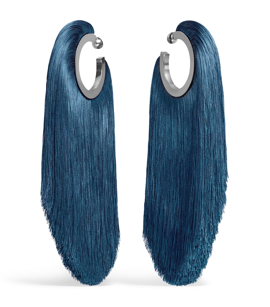 Alaïa Fringe Pendant Hoop Earrings Orage Image 2
