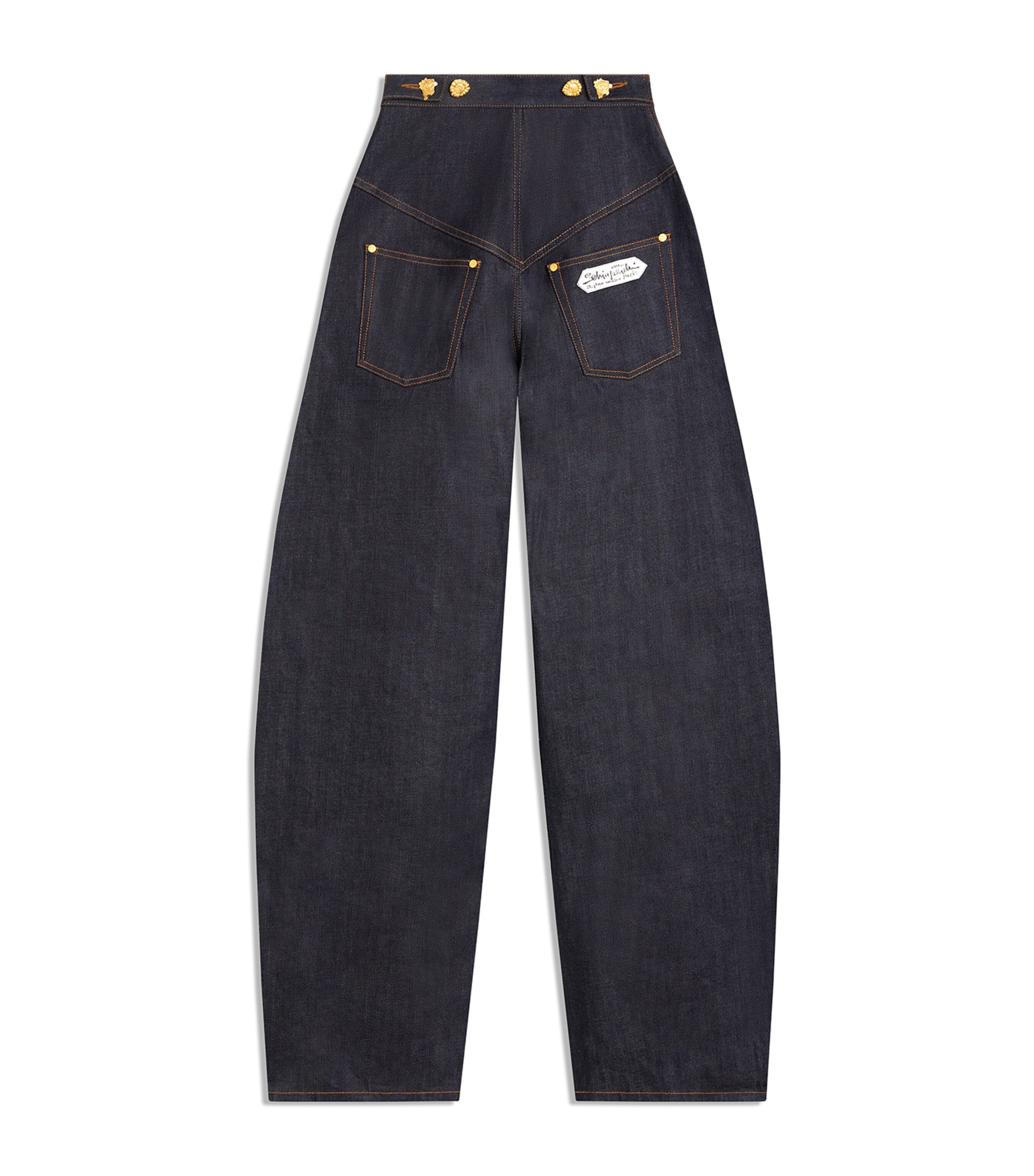 Wide-Leg Denim Trousers 700BLUE Image 2