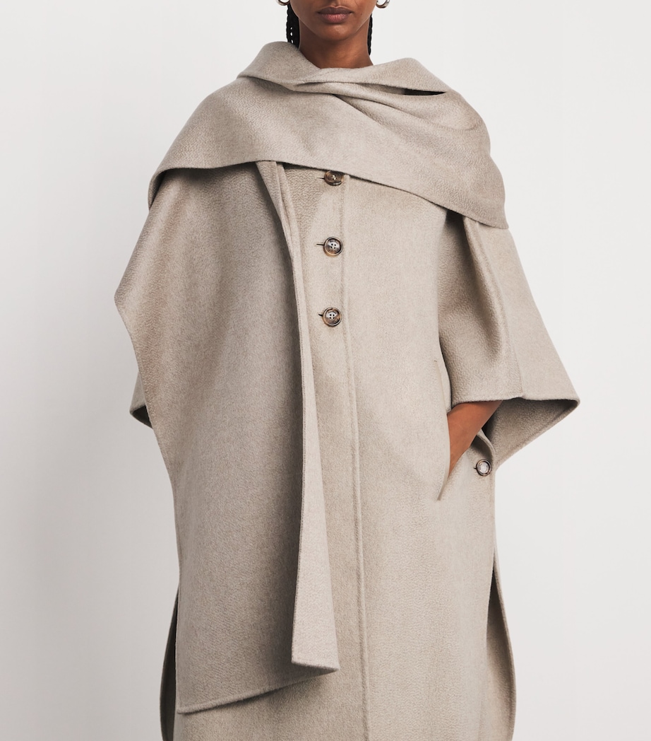 Cashmere Hooded Scarf BEIGE Image 2