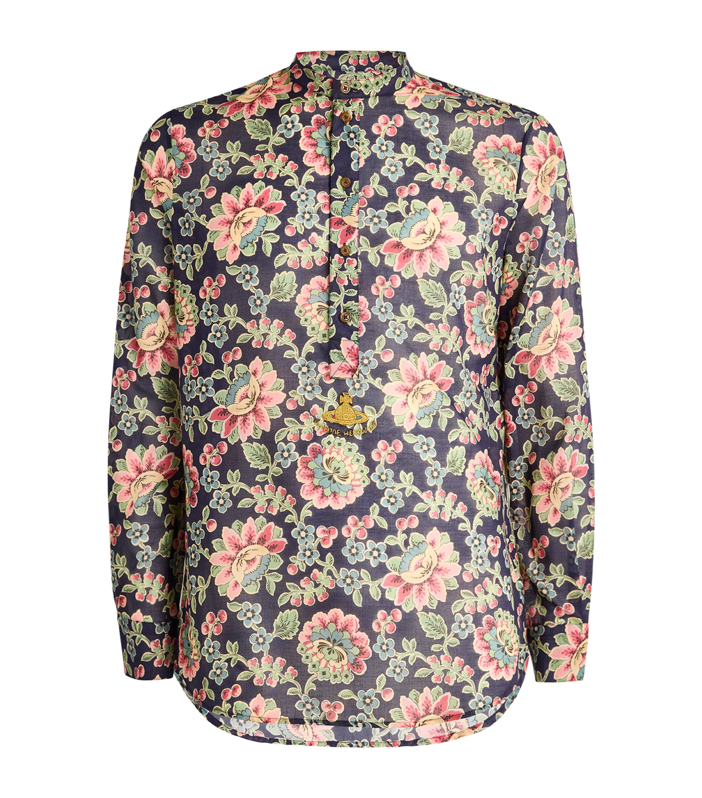 Vivienne Westwood Mens Floral Mandarin Shirt Flowers Image 1