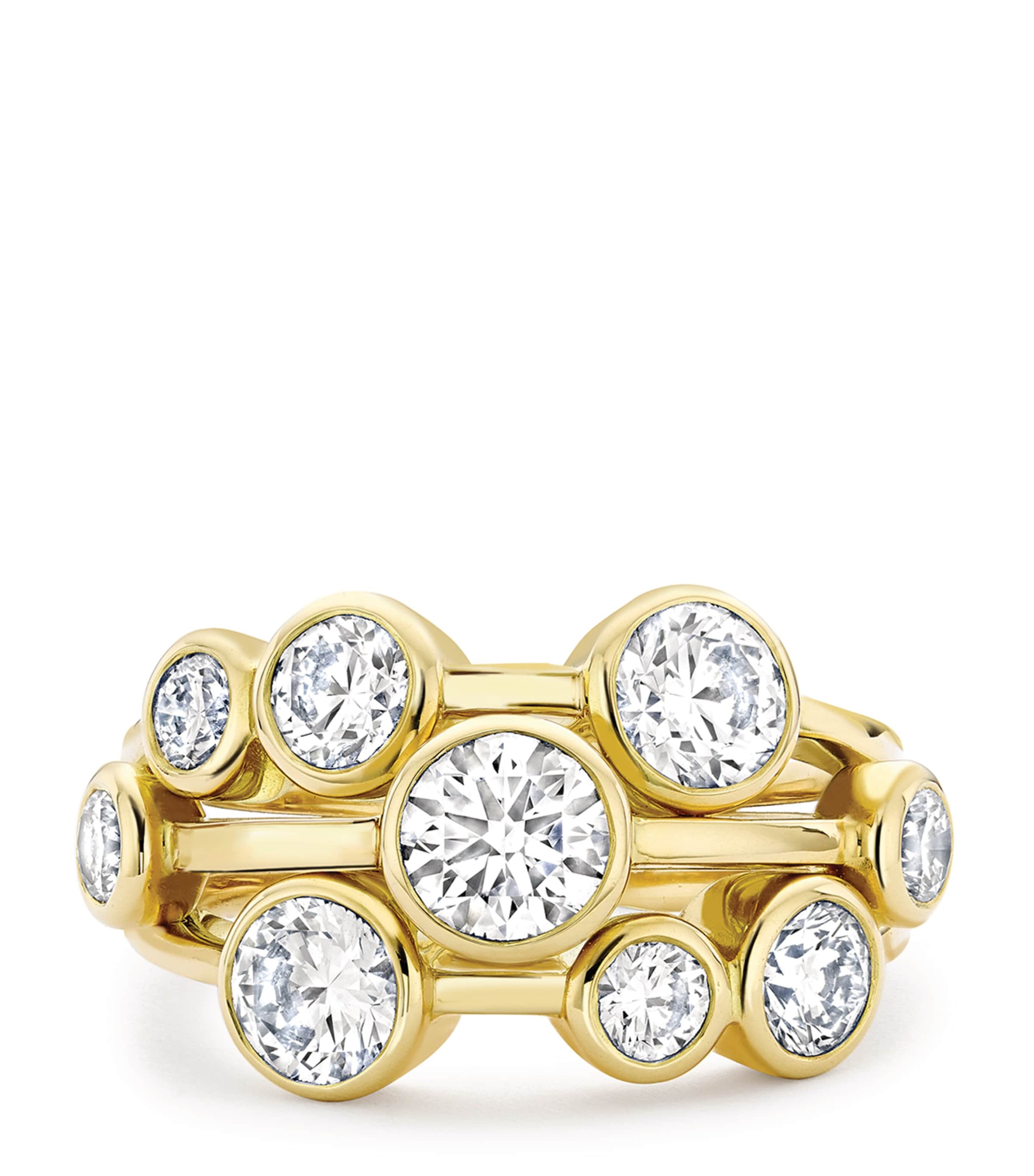 Yellow Gold and Diamond Raindance Cluster Ring YELLOW GOLD Image 2