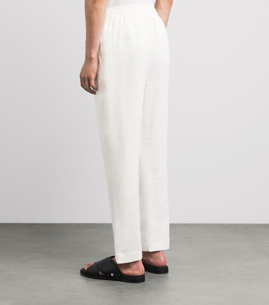 CHÉ Mens Linen Avila Drawstring Chinos White Image 5