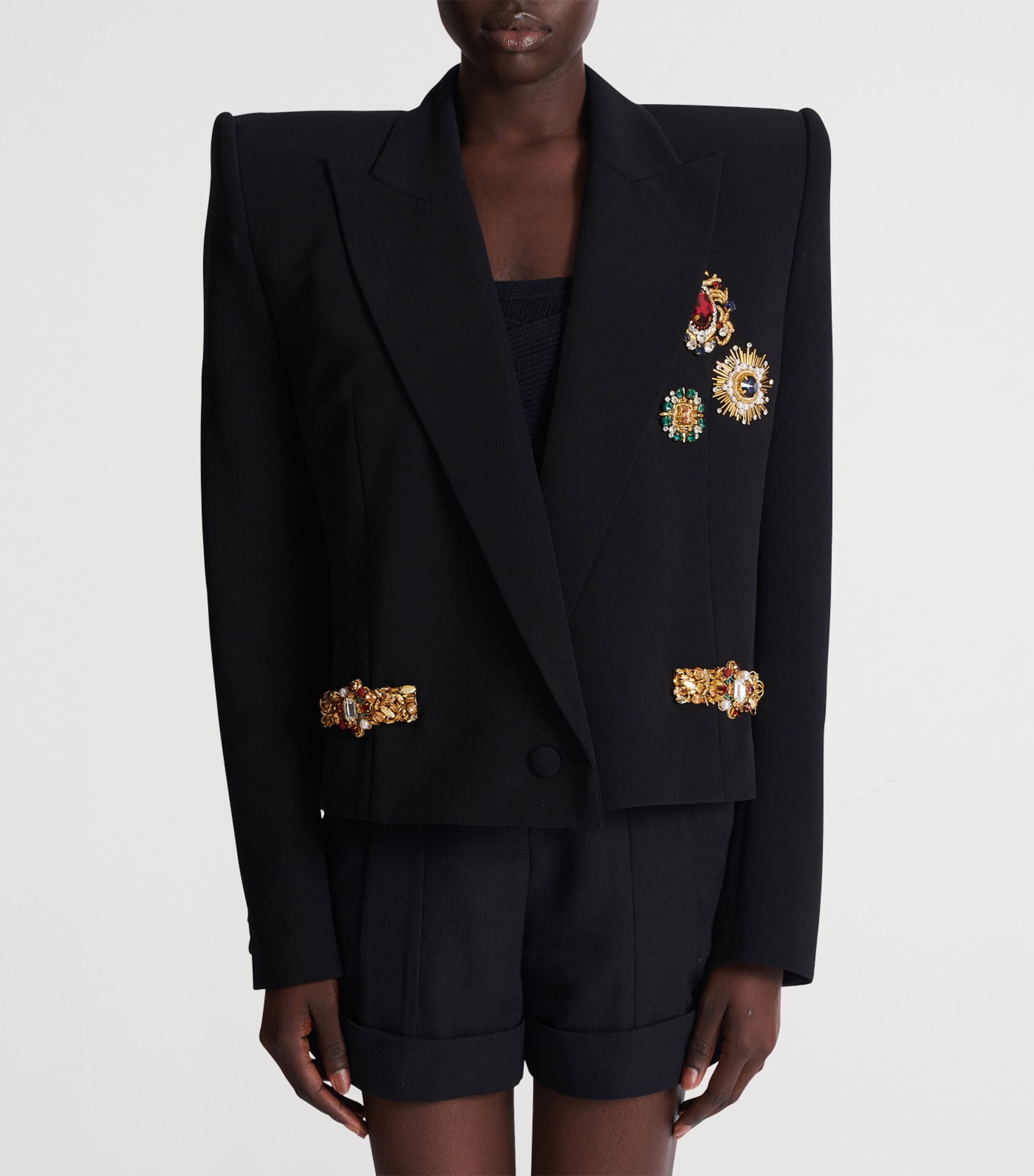 Cropped Embellished Jacket EAD NOIR/OR Image 4