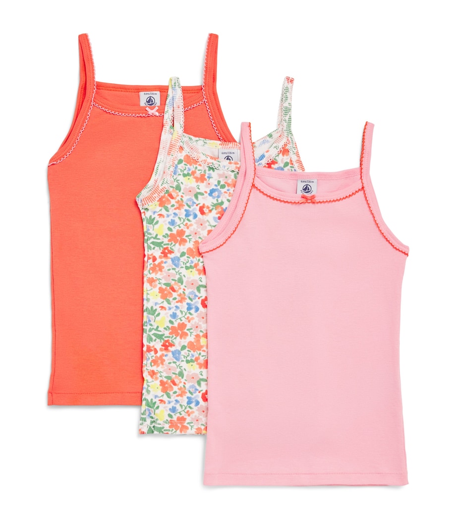 Petit Bateau Set of 3 Cotton Cami Tops (4-12 Years) Image 1