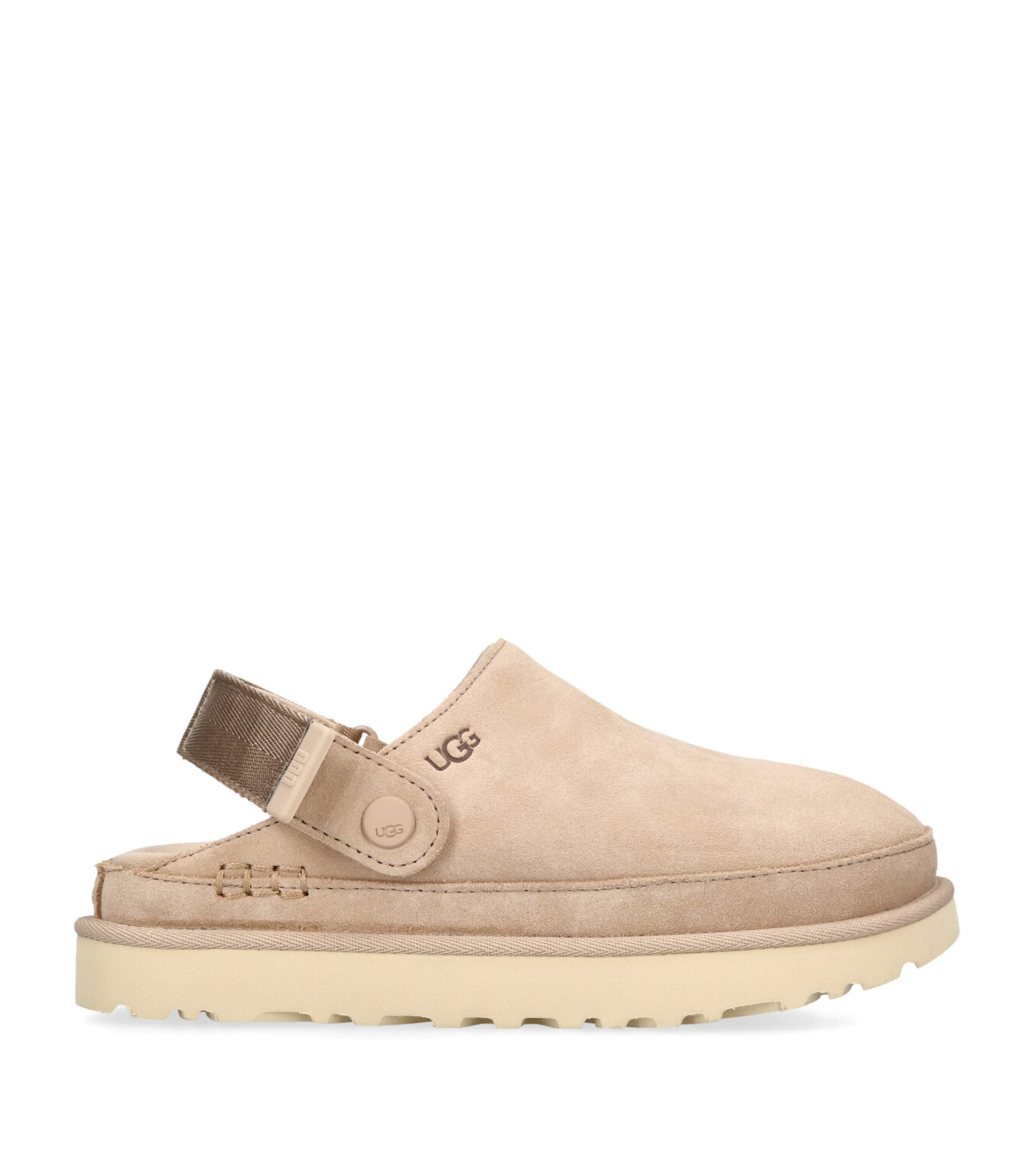 Shop Ugg Suede Goldenstar Clogs In Beige
