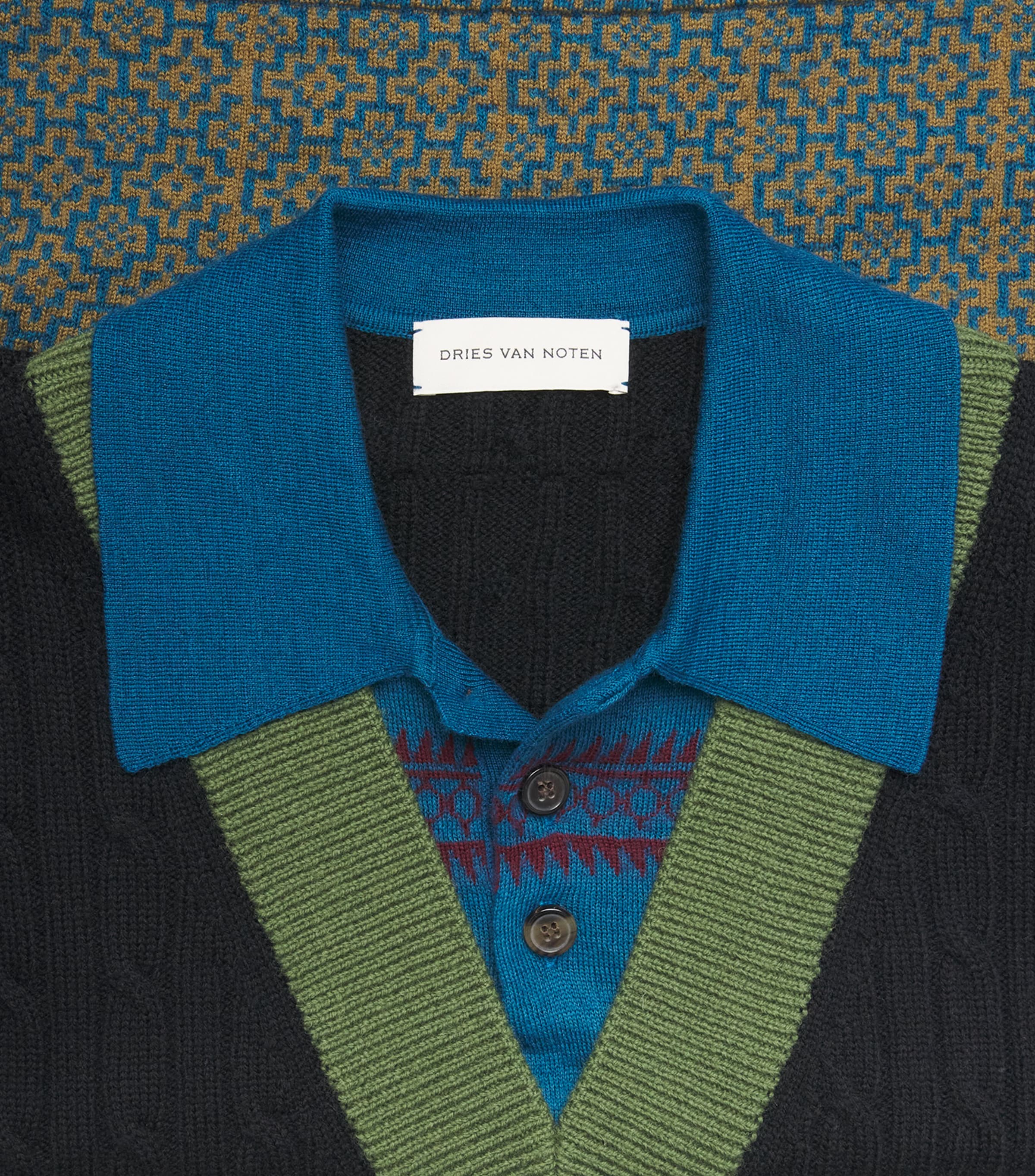 DRIES VAN NOTEN Mens Wool-Cotton Layered Sweater Image 6