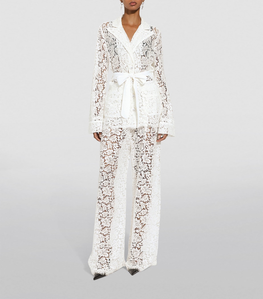 Lace Single-Breasted Blazer W0111-WHITE Image 2