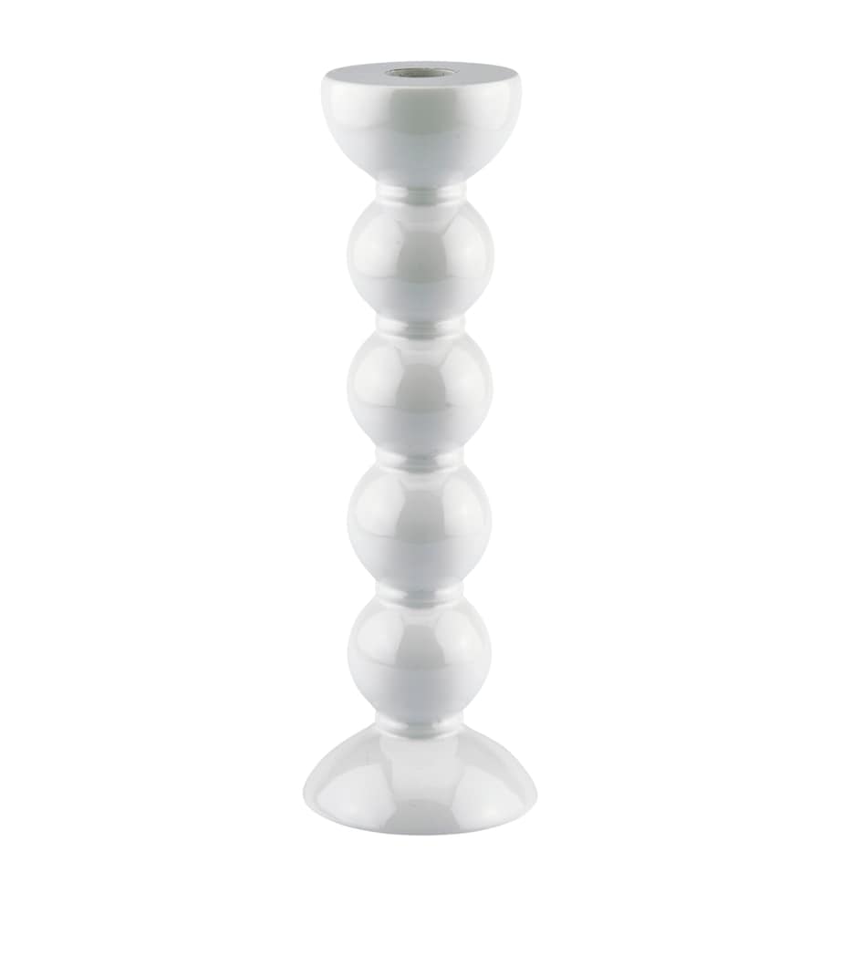Addison Ross Tall Bobbin Candlestick Holder (24cm) White Image 1