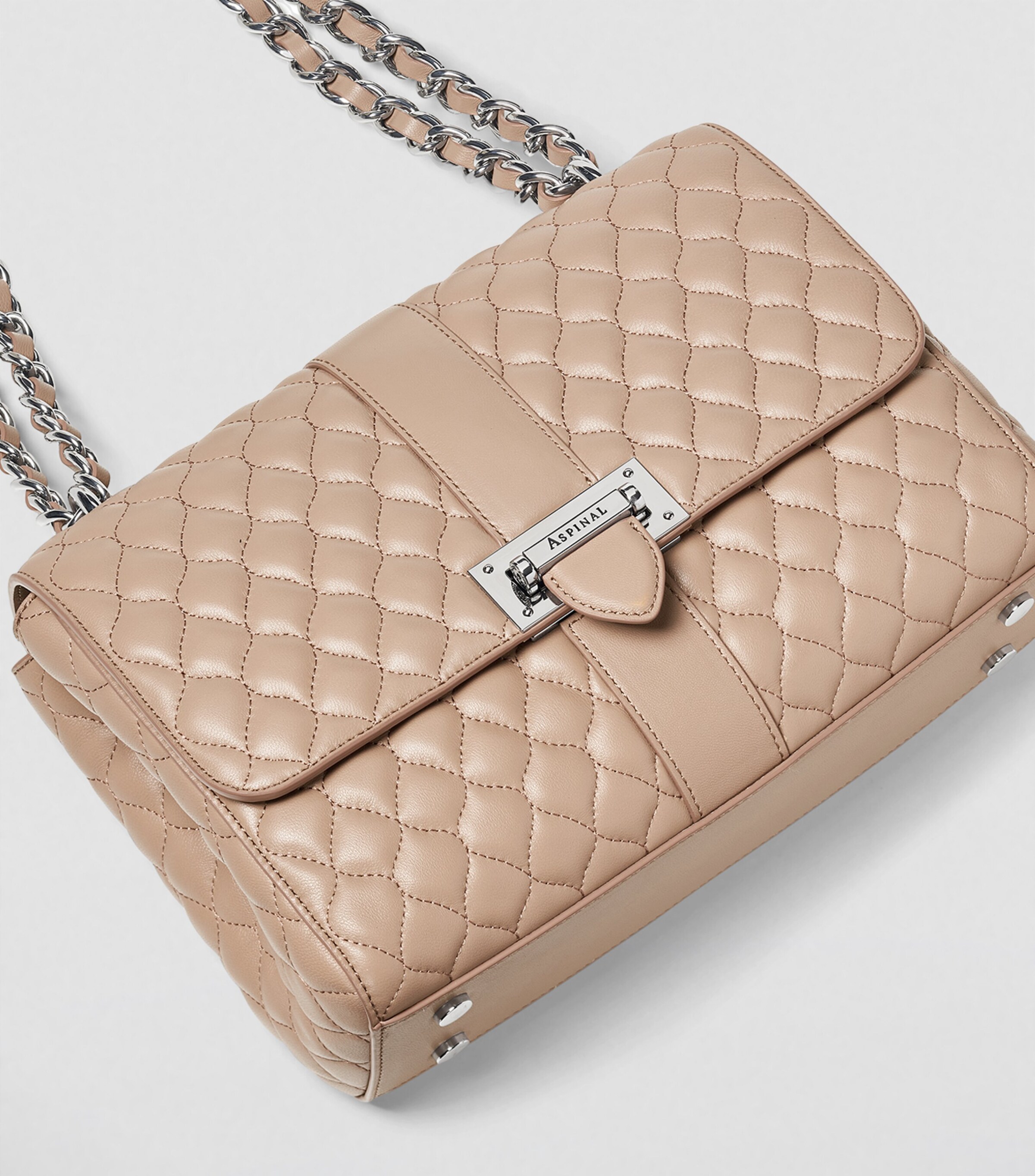 Aspinal Of London Large Lottie Shoulder Bag Taupe Image 3