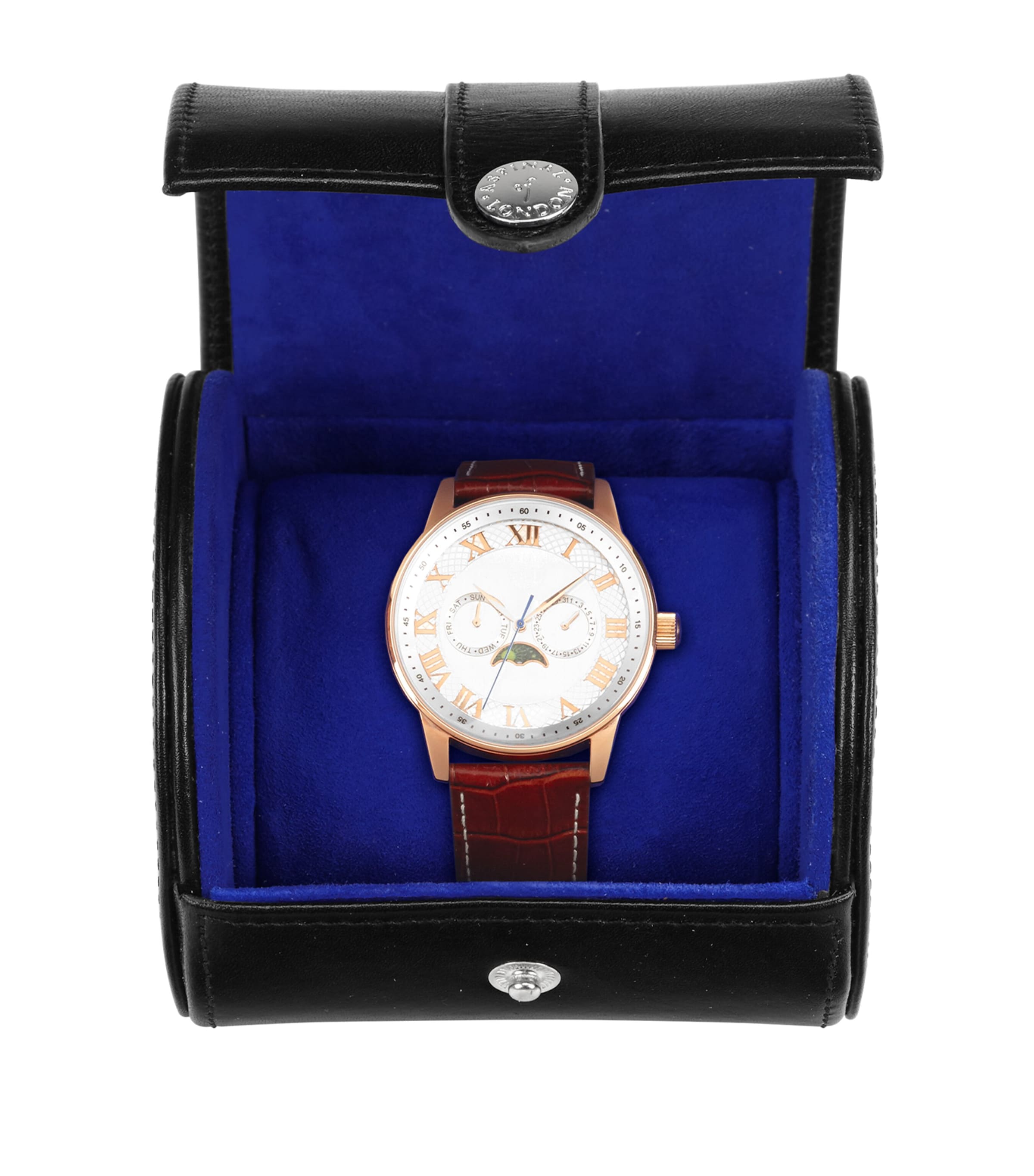 Leather Watch Roll BLACK Image 4