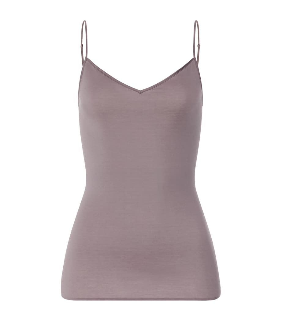 Hanro Womens Cotton Seamless Tank Top Stormy Rose Image 1