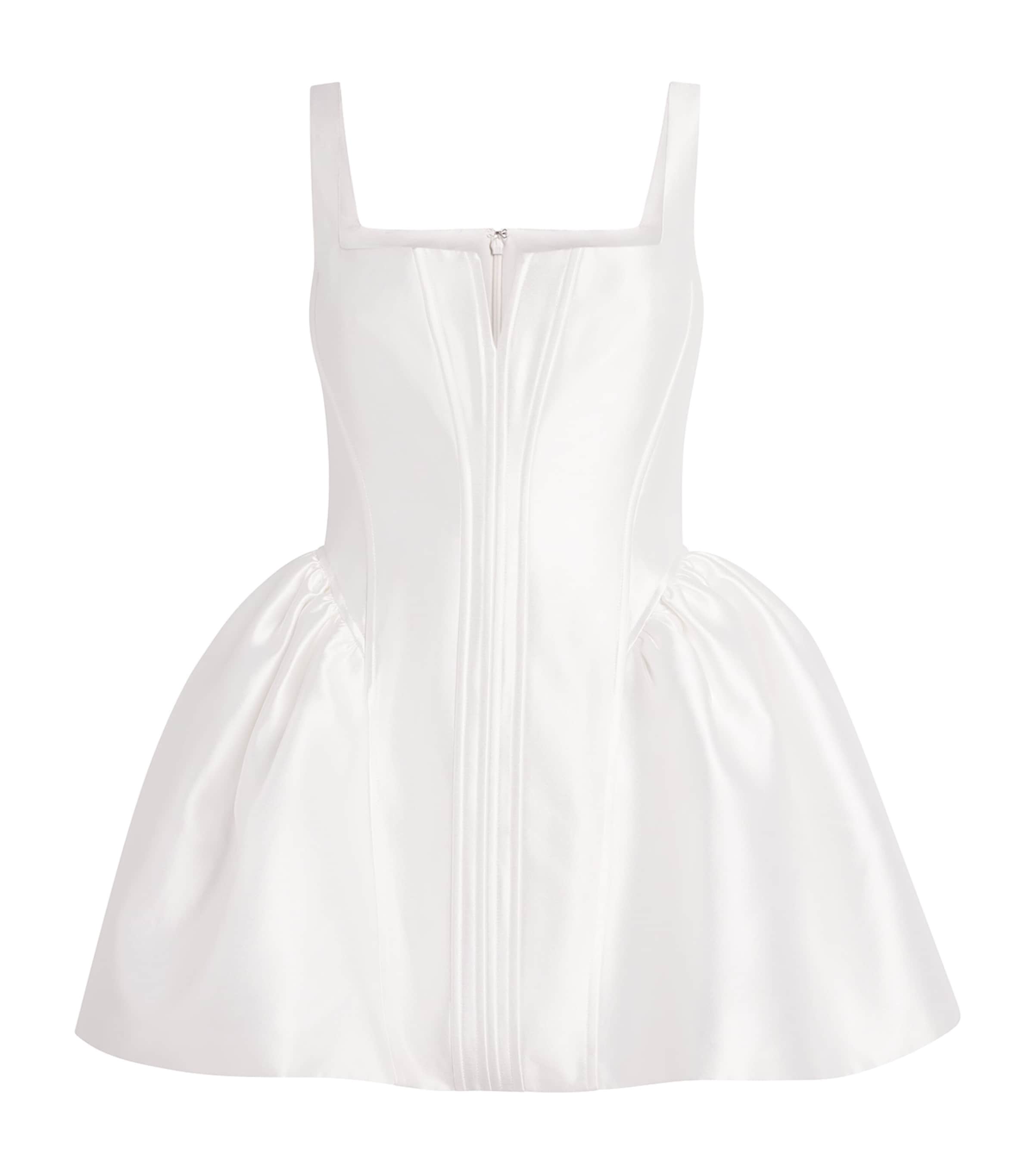 Self-Portrait Taffeta Bustier Mini Dress White