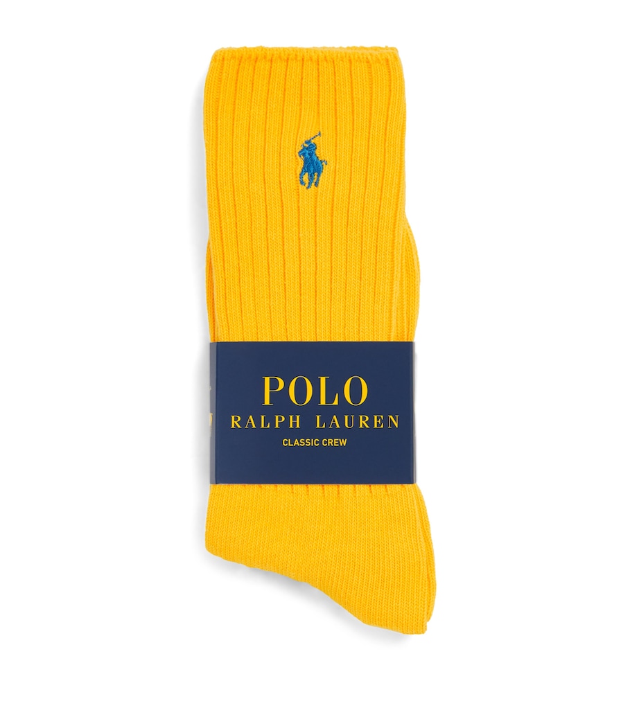 Cotton-Blend Polo Pony Socks BRIGHT YELLOW Image 1