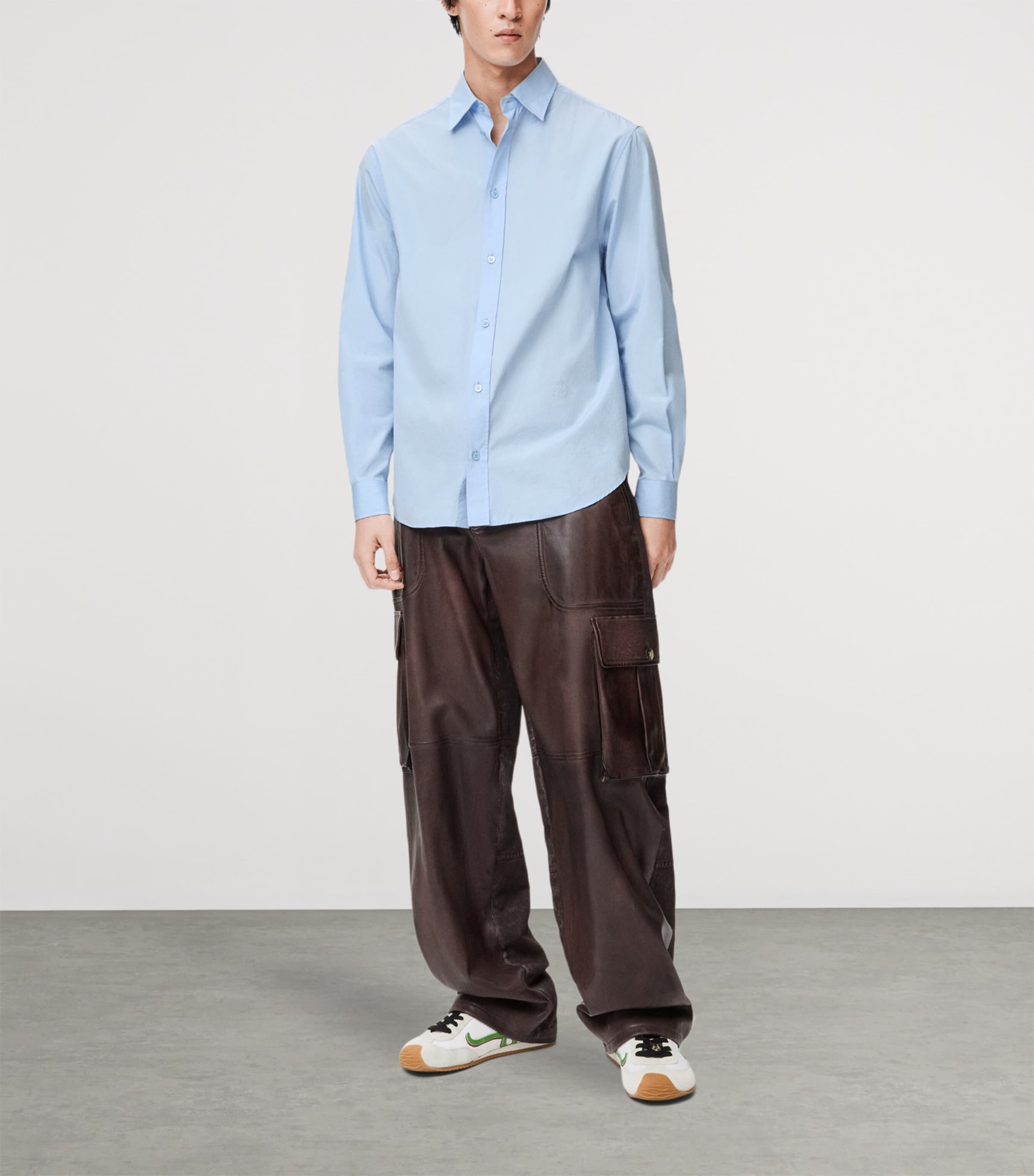 Cotton-Blend Poplin Shirt LIGHT BLUE Image 5