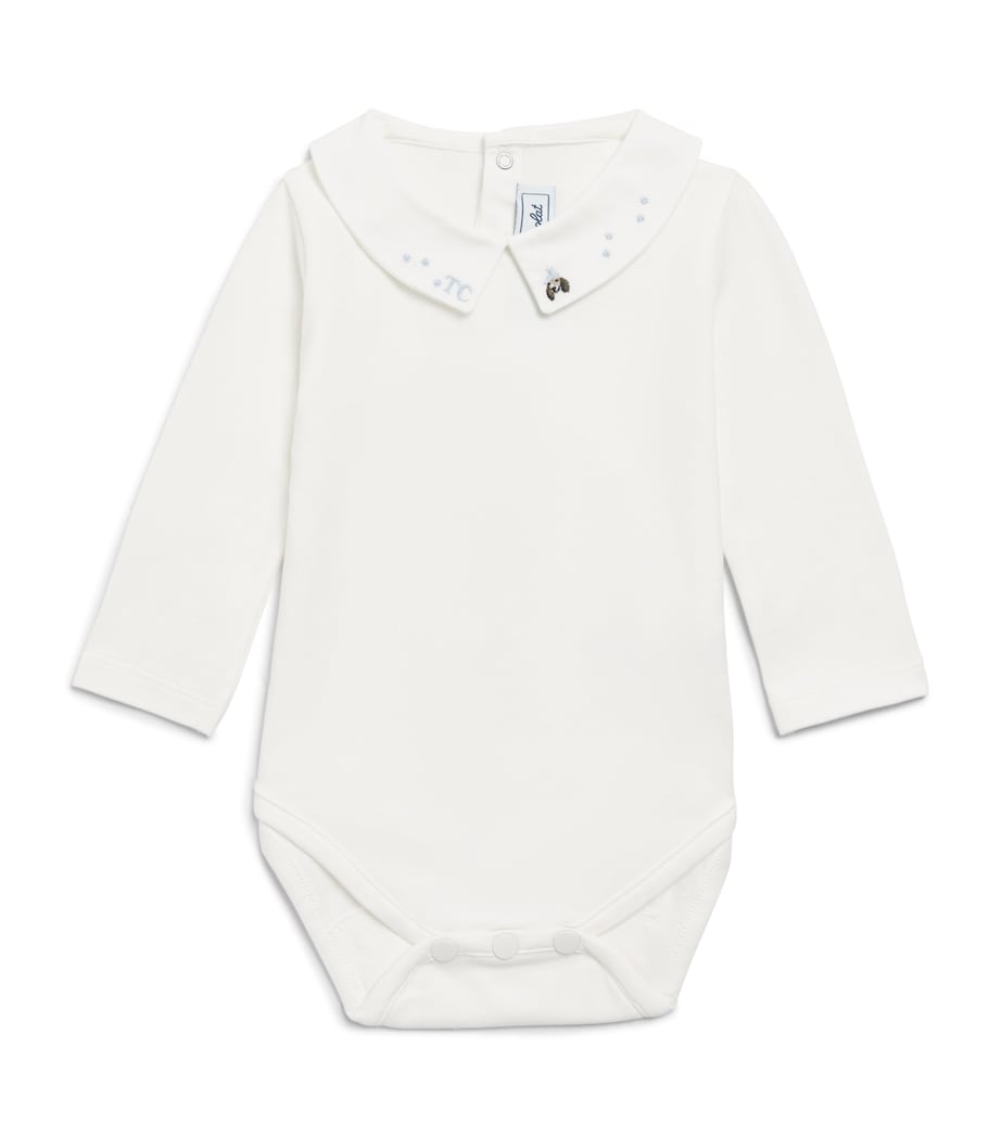 Tartine et Chocolat Stretch-Cotton Embroidered Bodysuit (1-36 Months) Horizon Image 1