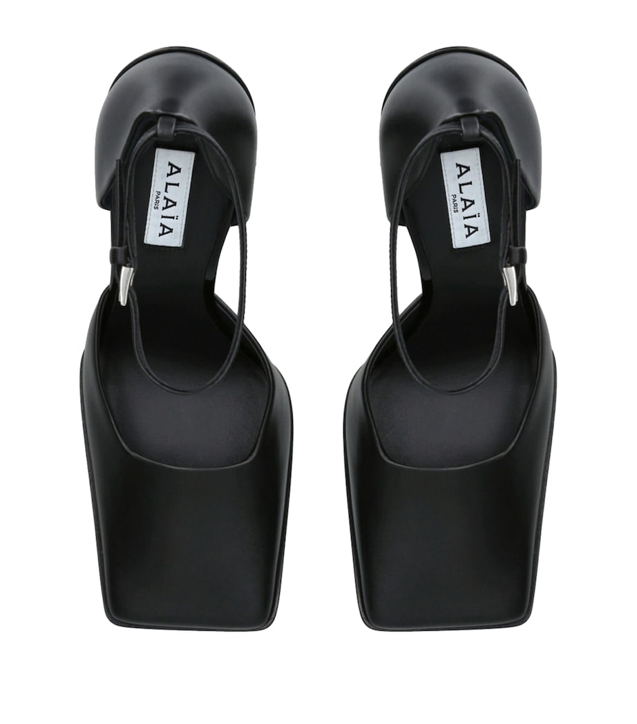 Leather D’Orsay Pumps 90 BLACK Image 4