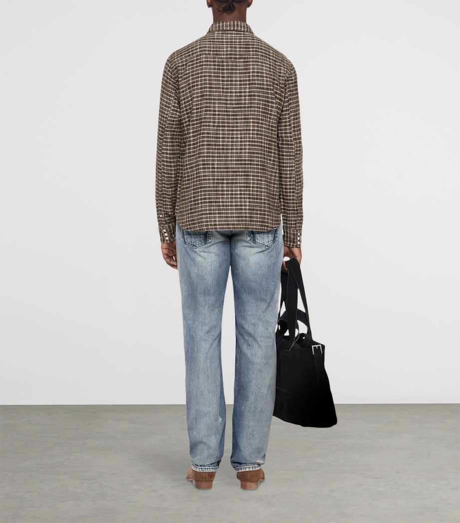 AllSaints Mens Organic Cotton Court Shirt Khaki Brown Image 7