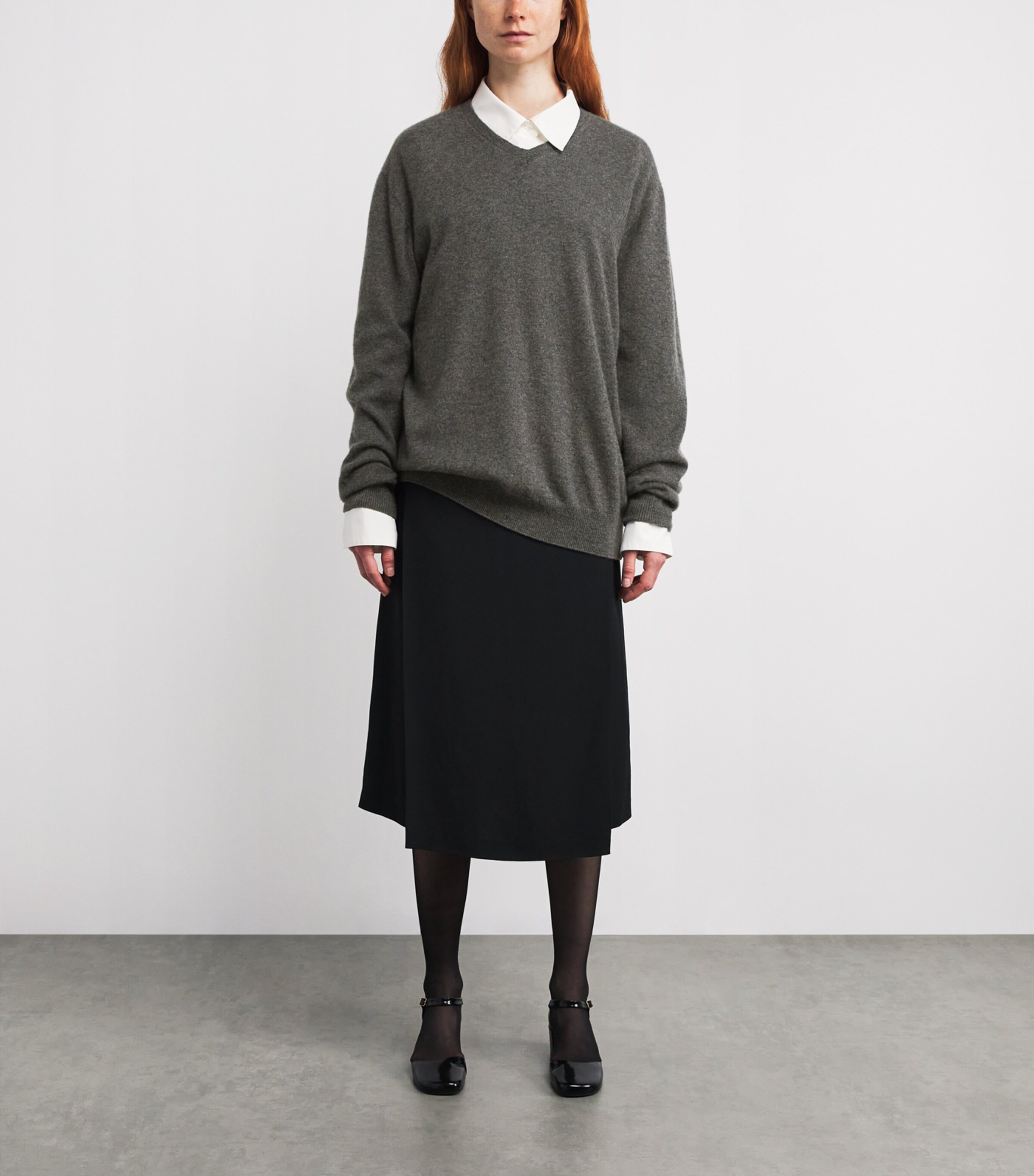The Row Womens Ligeia Cashmere Sweater Medium Grey Melange Image 2