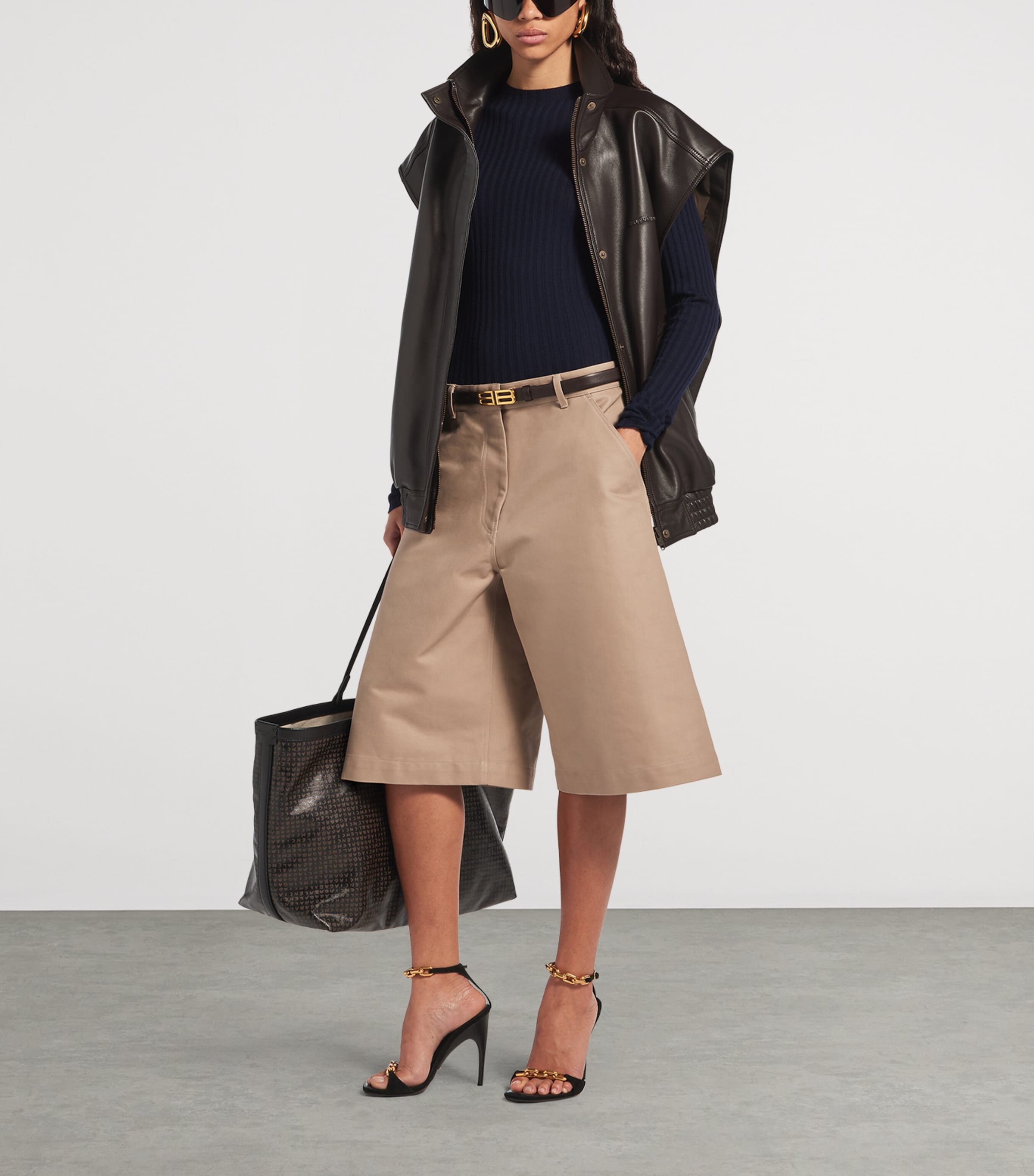 Balenciaga Womens Cotton Tailored Shorts Image 2