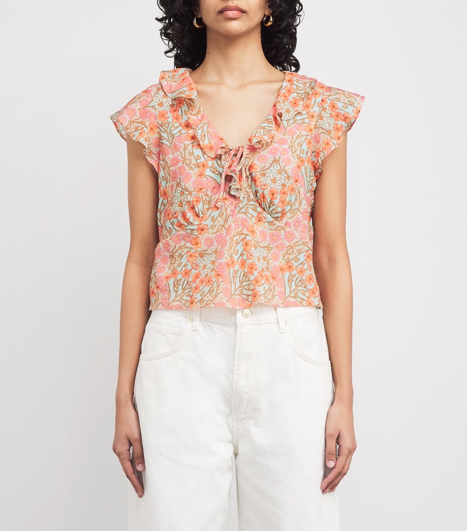 Floral Farrow Crop Top BLUE BELL MULTI Image 3