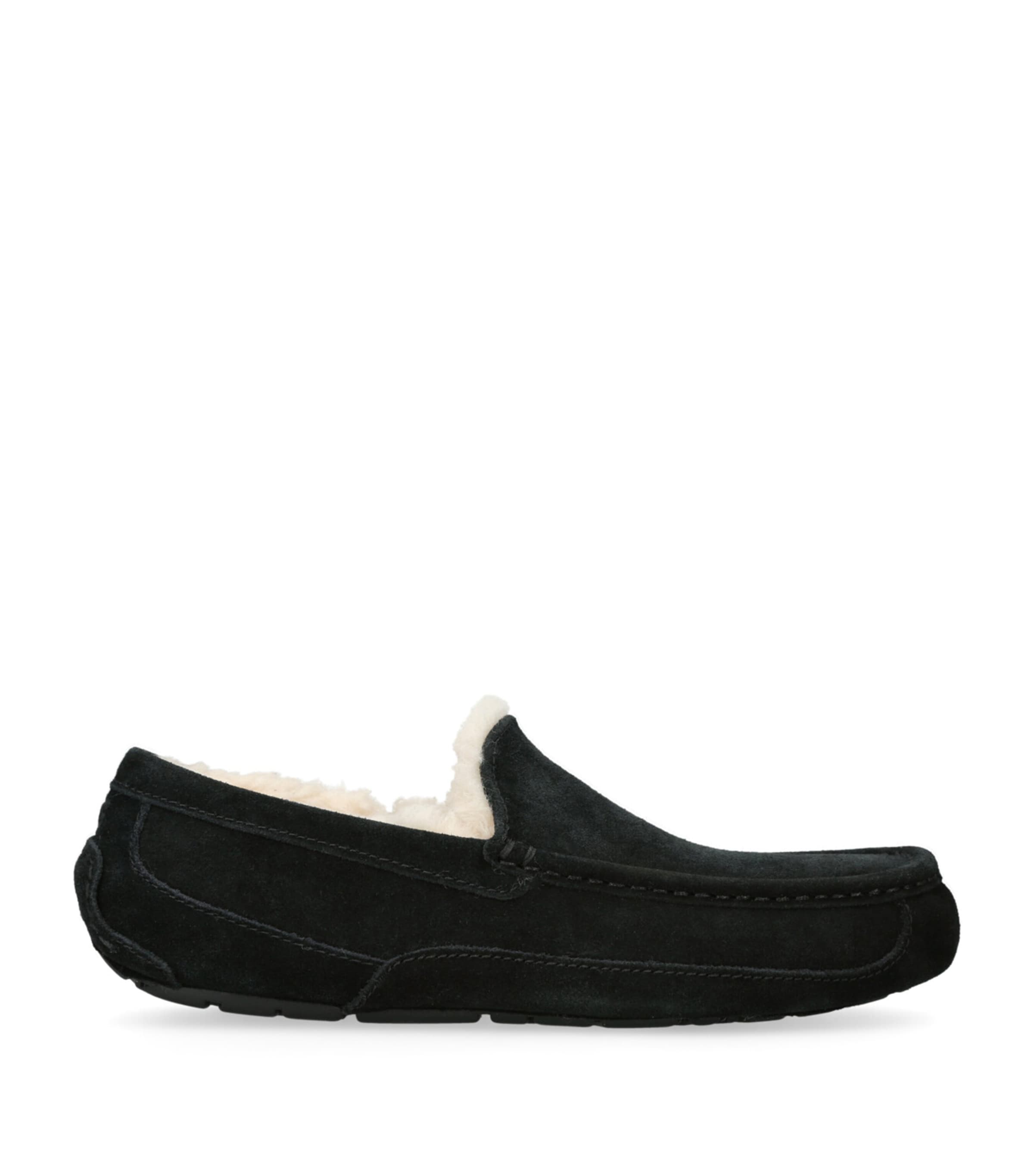 Ugg Suede Ascot Slippers In Black